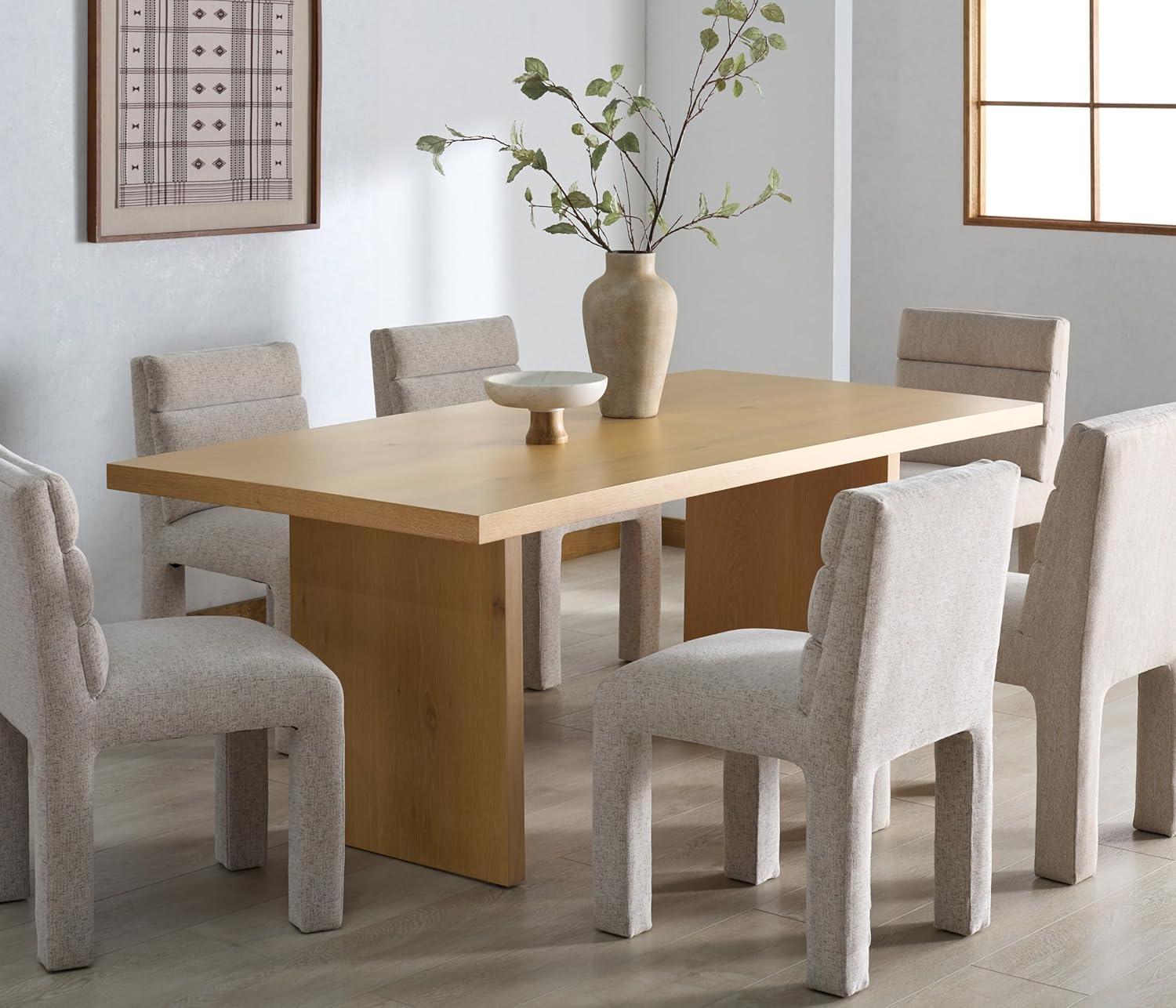 image:imageSAFAVIEH Couture Collection Shelbee Natural Cerused Oak Rectangular Wood Dining Table Modern Design Seats up to 6 SFV4267ANatural Cerused Oak