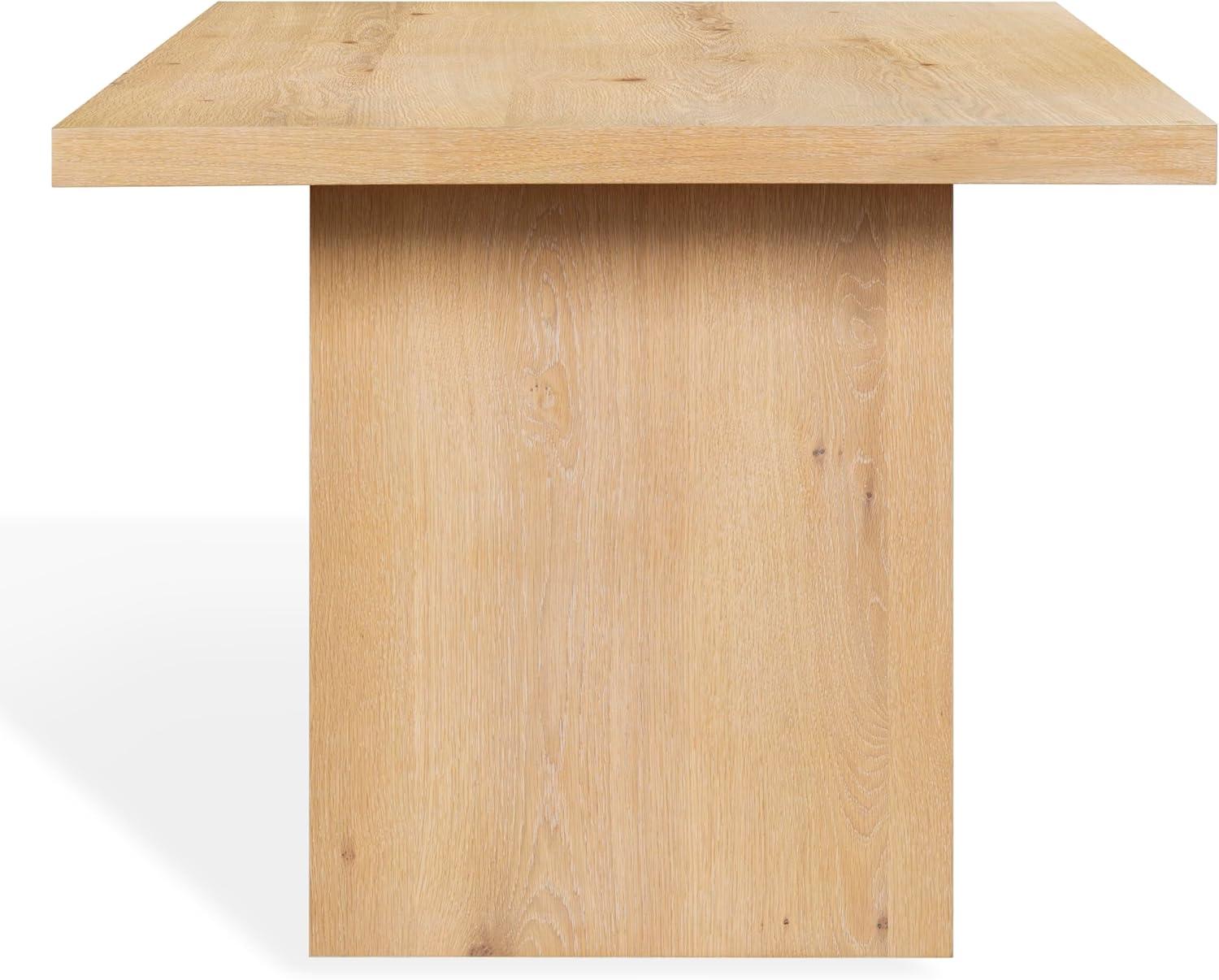 image:imageSAFAVIEH Couture Collection Shelbee Natural Cerused Oak Rectangular Wood Dining Table Modern Design Seats up to 6 SFV4267ANatural Cerused Oak