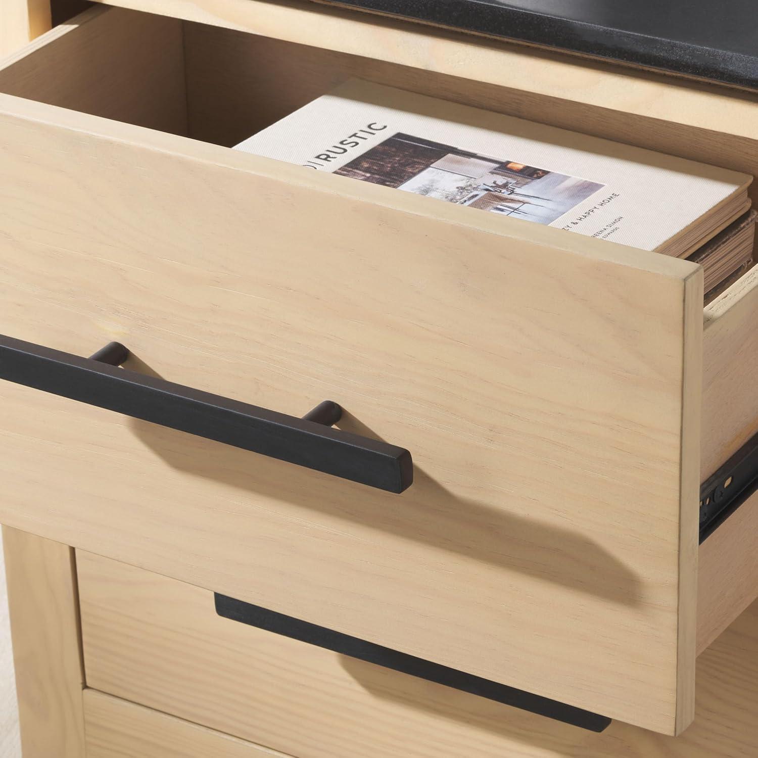 image:imageSAFAVIEH Couture Collection Abbianna NaturalBlack Marble Top 2Drawer Accent Table Nightstand Fully Assembled