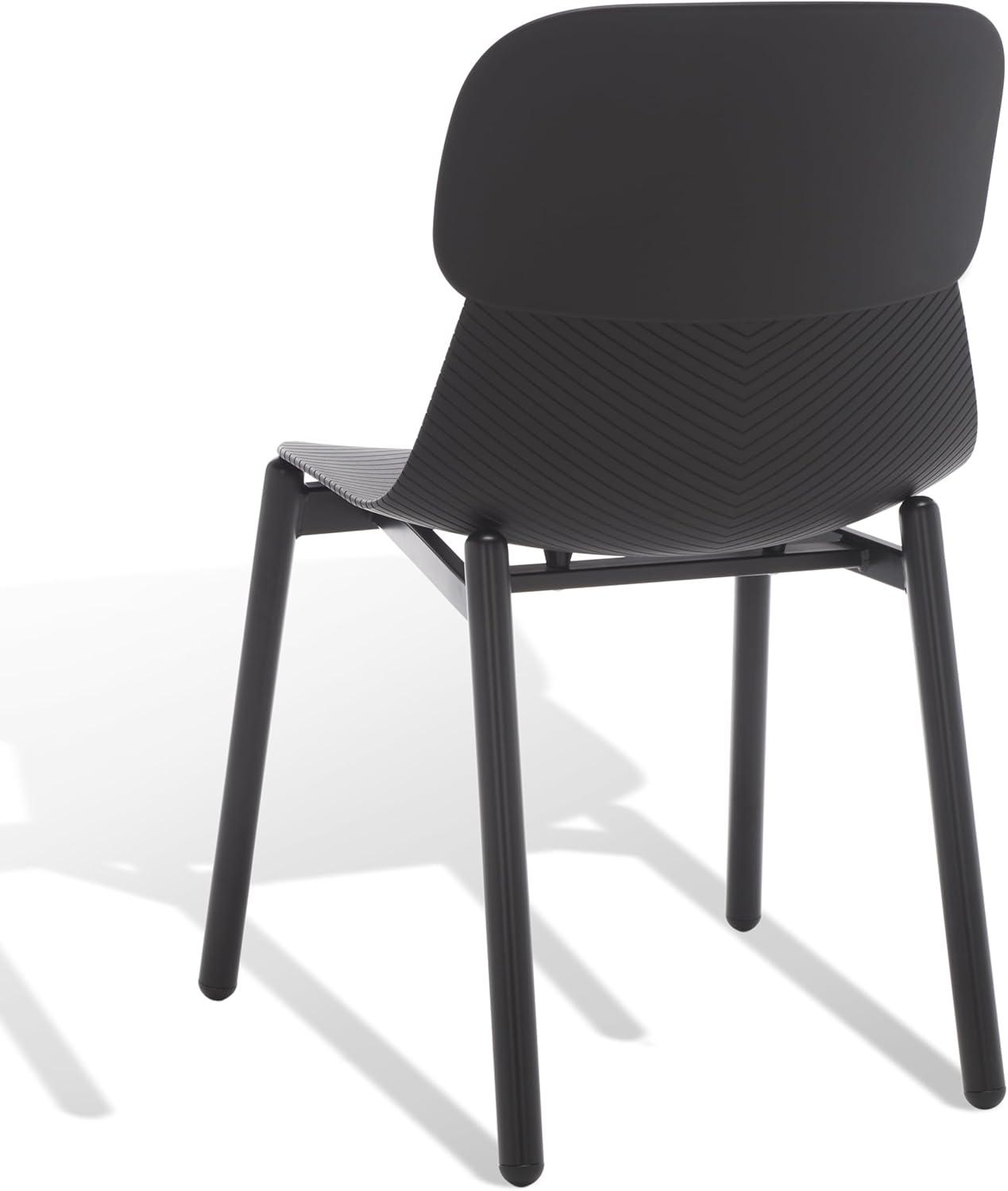 image:imageSAFAVIEH Couture Collection Abbie Retro Black Molded Plastic Dining Chair Set of 2Black