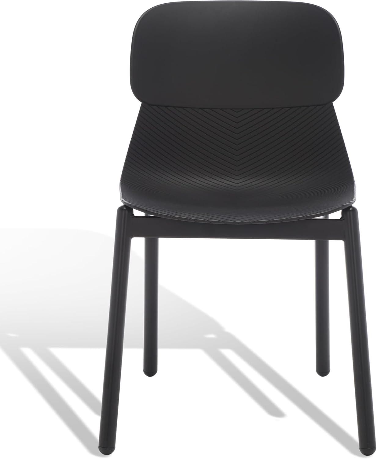 image:imageSAFAVIEH Couture Collection Abbie Retro Black Molded Plastic Dining Chair Set of 2Black