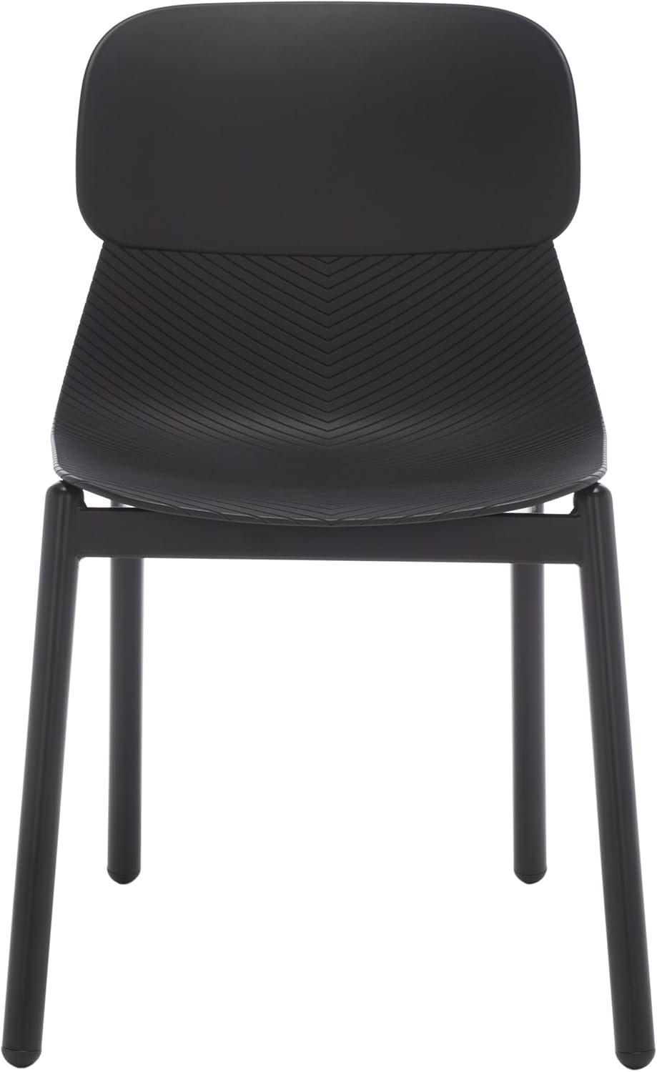image:imageSAFAVIEH Couture Collection Abbie Retro Black Molded Plastic Dining Chair Set of 2Black