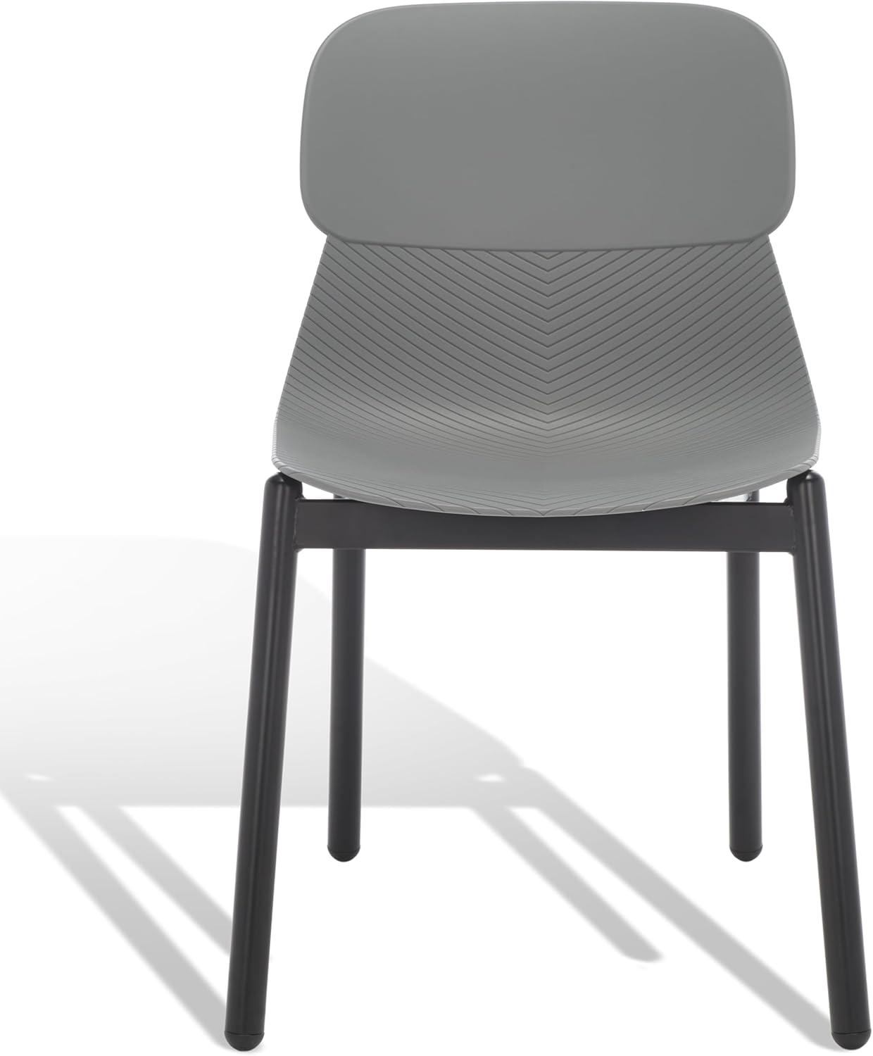 image:imageSAFAVIEH Couture Collection Abbie Retro Black Molded Plastic Dining Chair Set of 2GreyBlack