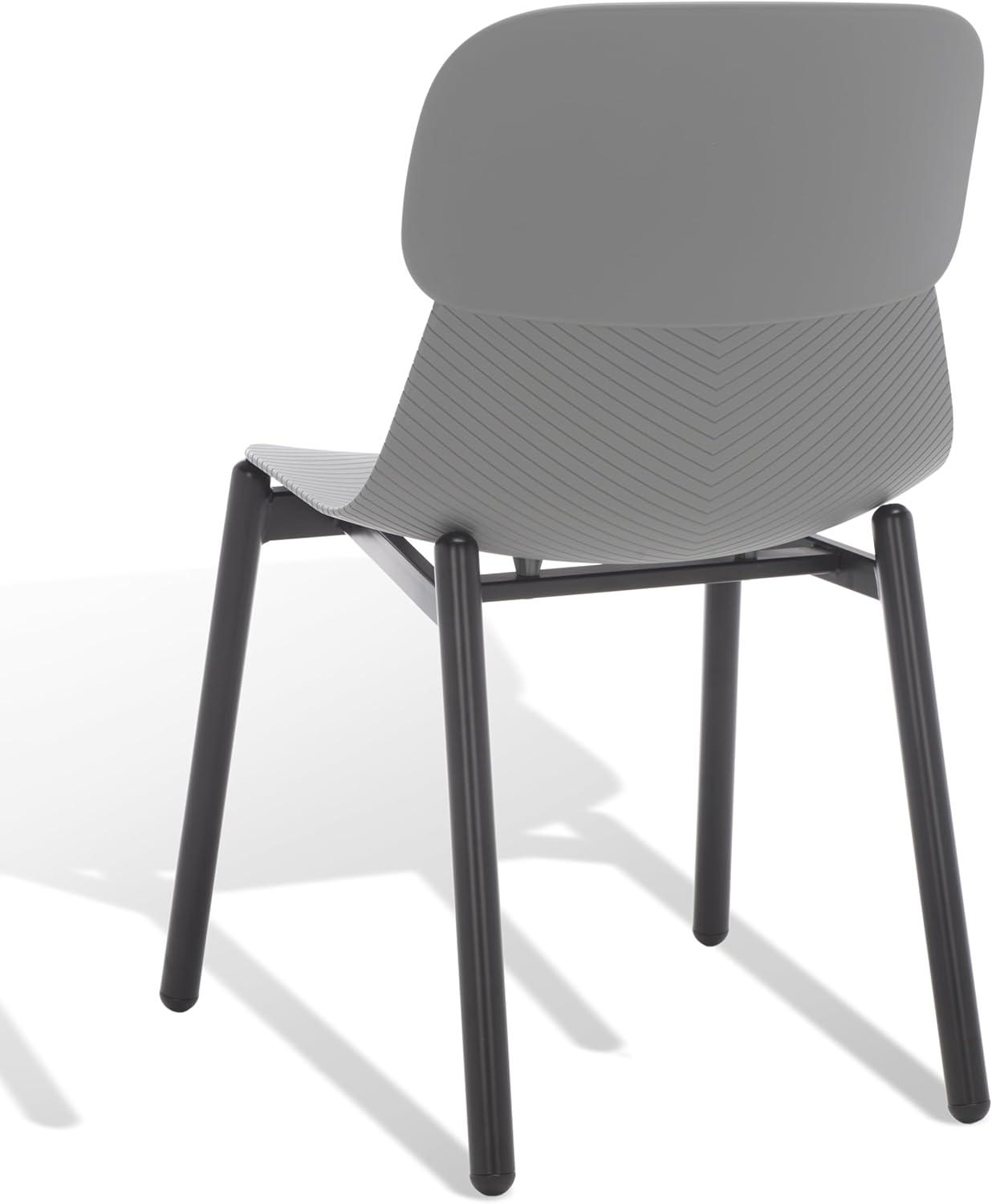 image:imageSAFAVIEH Couture Collection Abbie Retro Black Molded Plastic Dining Chair Set of 2GreyBlack
