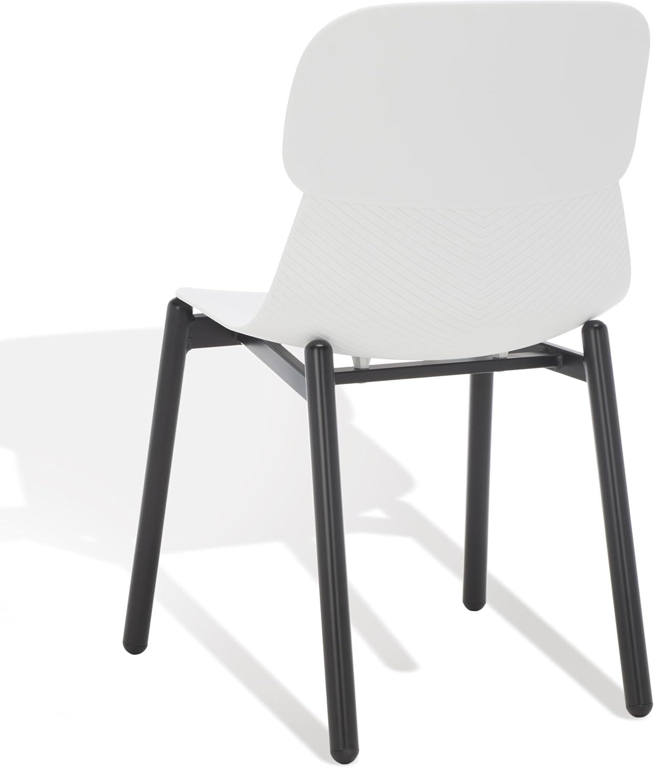 image:imageSAFAVIEH Couture Collection Abbie Retro Black Molded Plastic Dining Chair Set of 2WhiteBlack