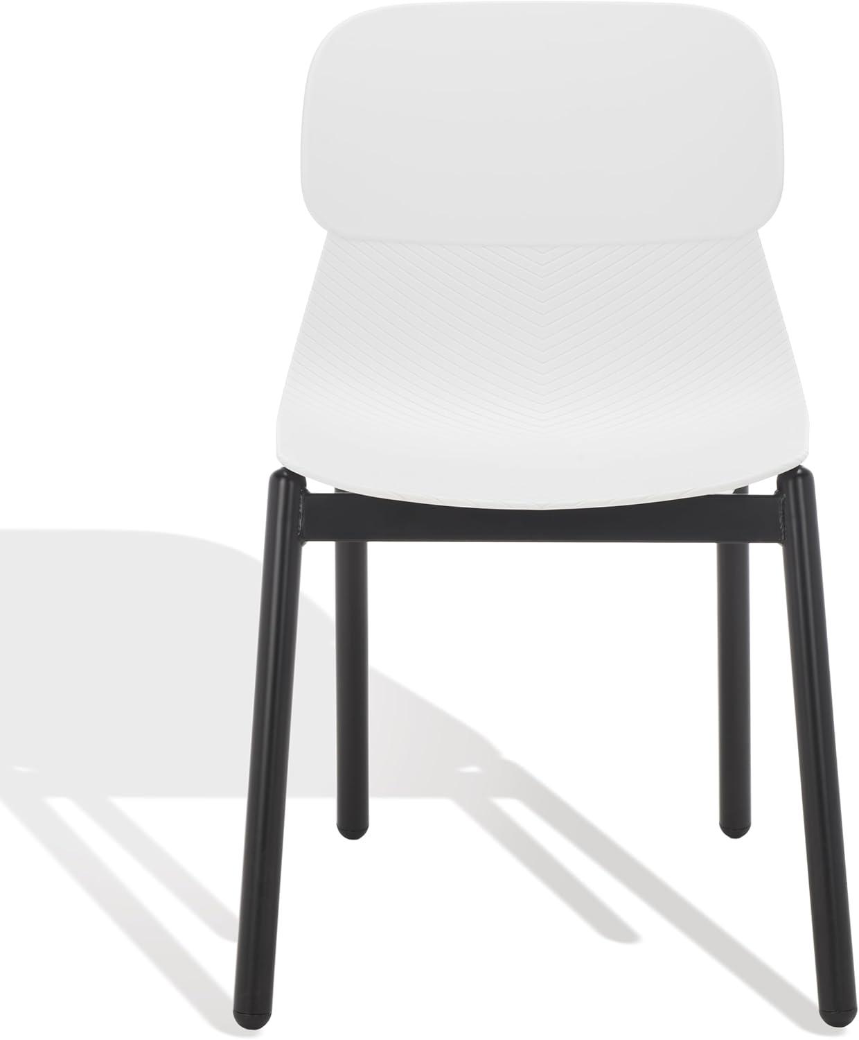 image:imageSAFAVIEH Couture Collection Abbie Retro Black Molded Plastic Dining Chair Set of 2WhiteBlack