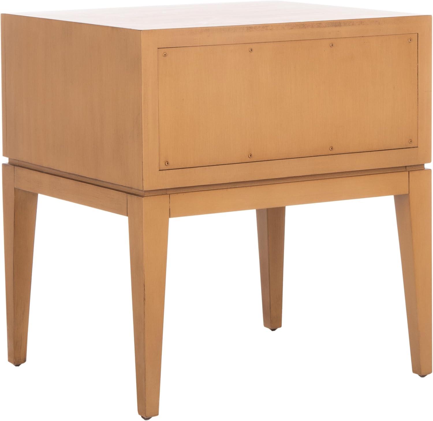 image:imageSAFAVIEH Couture Collection Armand NaturalDark Brown Woven 1Drawer Accent Table Nightstand Fully AssembledNaturalDark Brown
