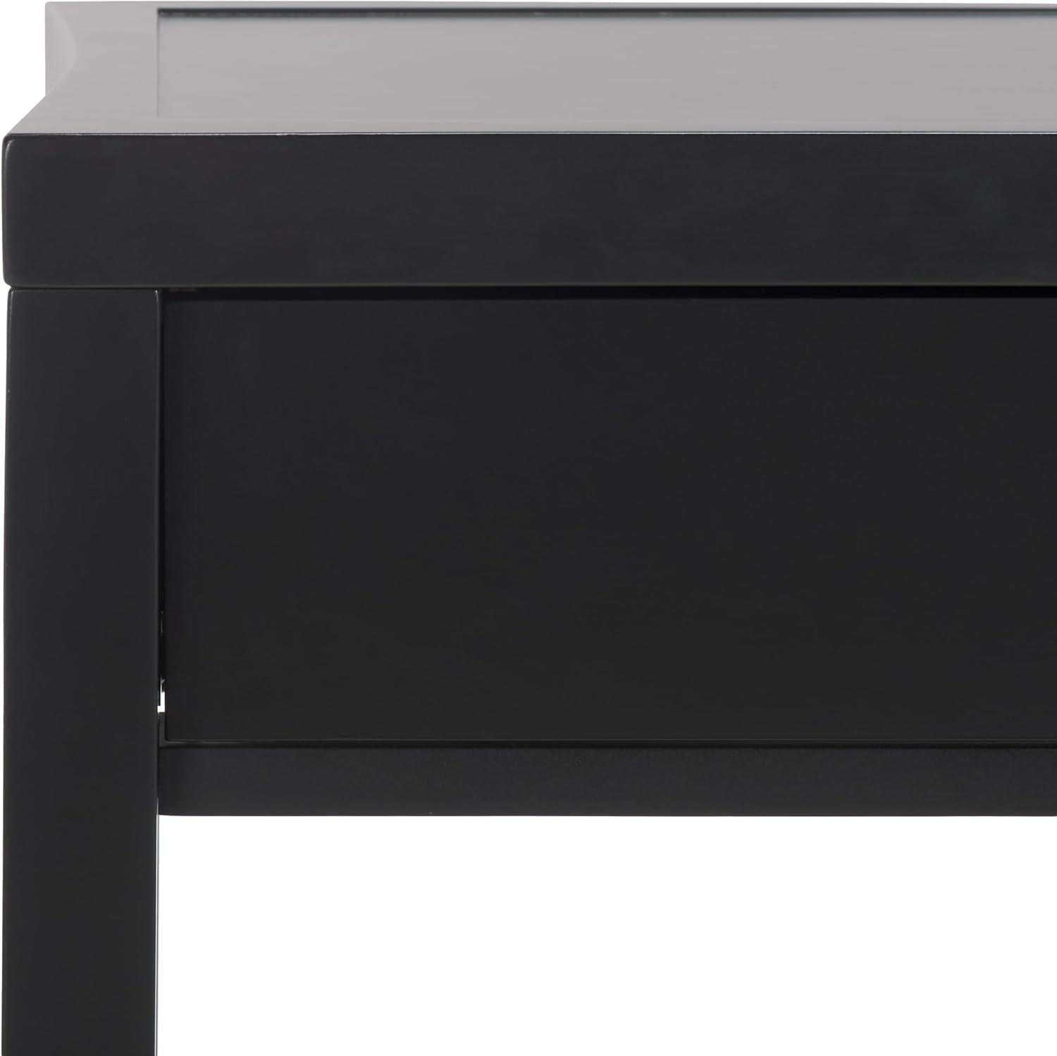 image:imageSAFAVIEH Couture Collection Berlynne BlackNatural Solid Wood 1Drawer Banana Stem Shelf Accent Table Nightstand
