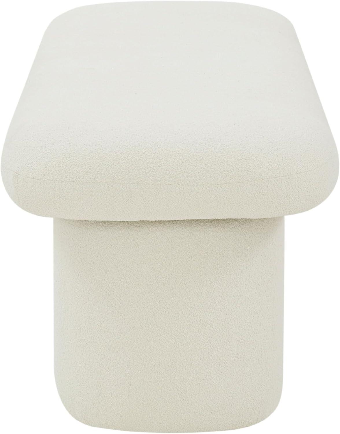 image:imageSAFAVIEH Couture Collection Cassandralee Contemporary Ivory Boucle Bench Fully Assembled