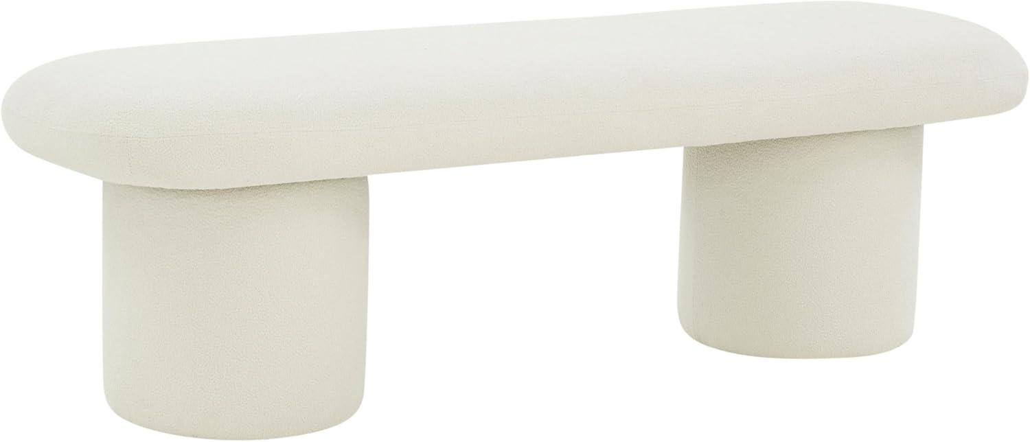 image:imageSAFAVIEH Couture Collection Cassandralee Contemporary Ivory Boucle Bench Fully Assembled