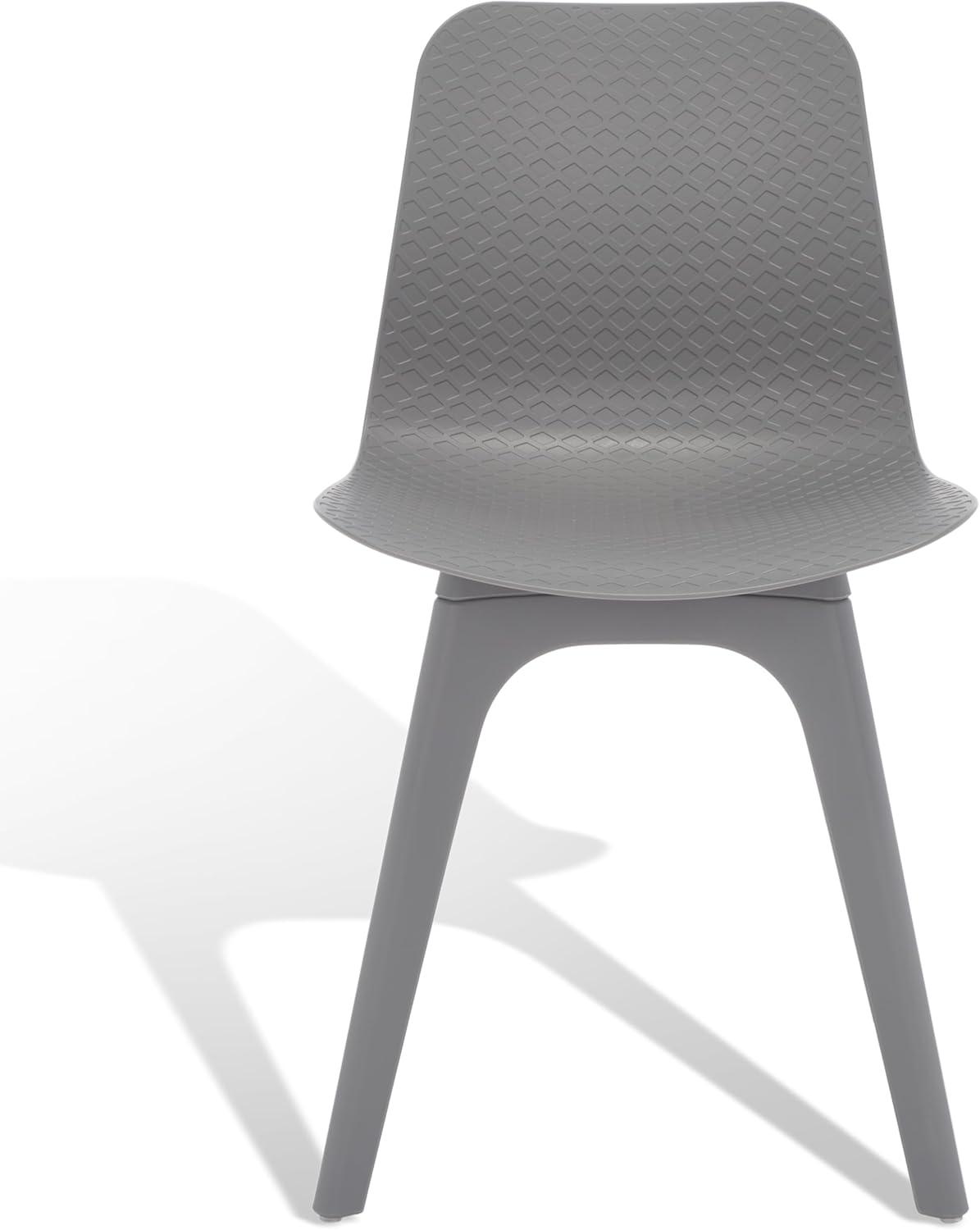 image:imageSAFAVIEH Couture Collection Damiano Retro White Molded Plastic Dining Chair Set of 2Grey