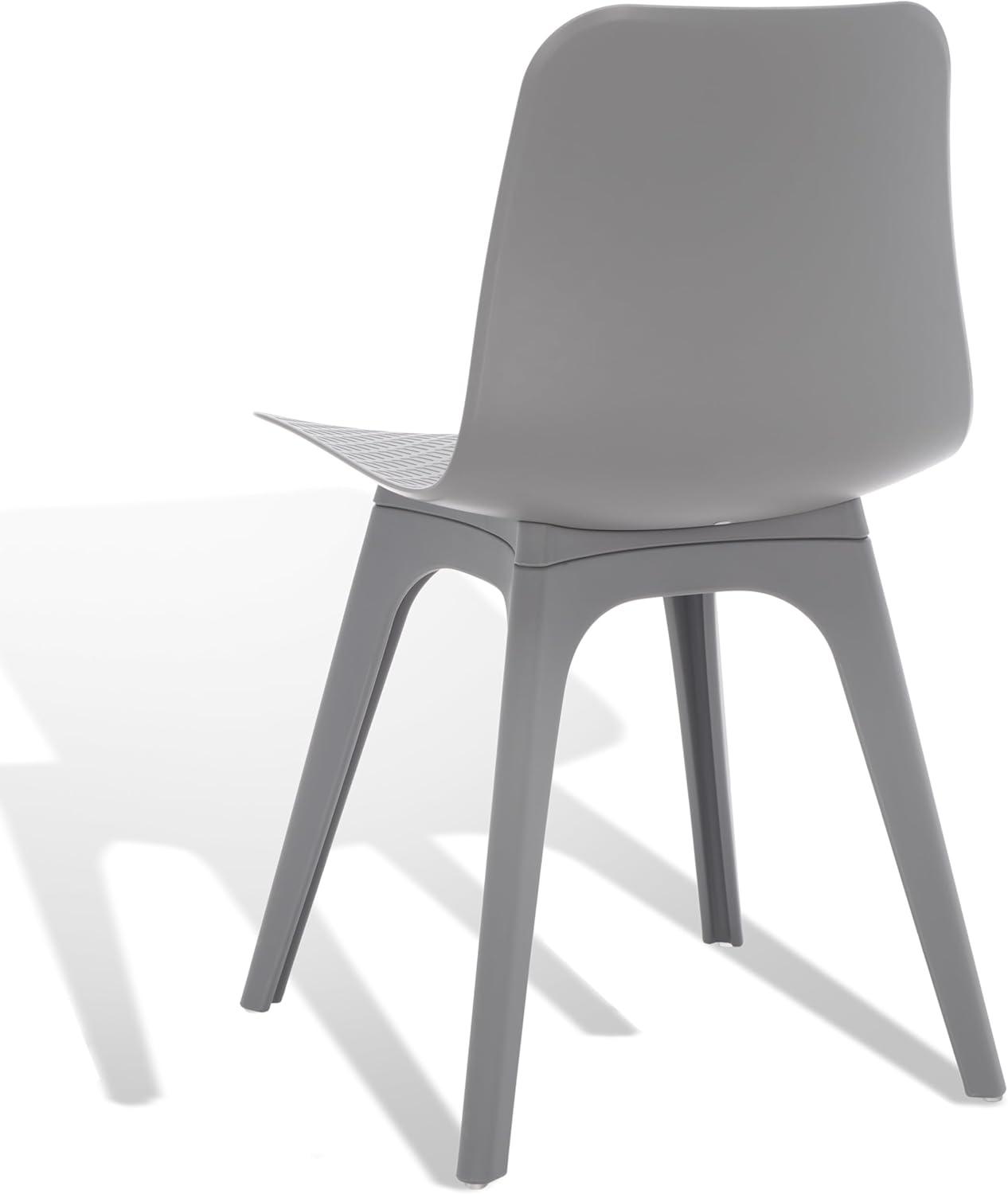 image:imageSAFAVIEH Couture Collection Damiano Retro White Molded Plastic Dining Chair Set of 2Grey