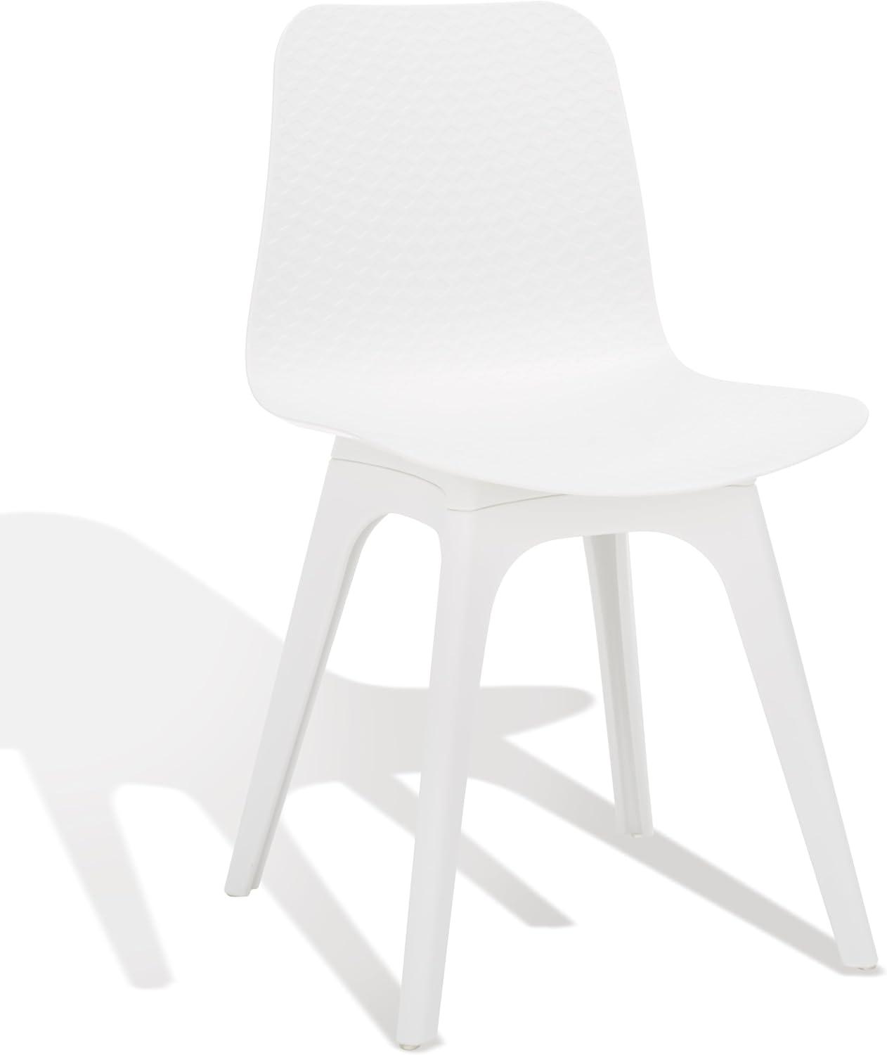 image:imageSAFAVIEH Couture Collection Damiano Retro White Molded Plastic Dining Chair Set of 2White