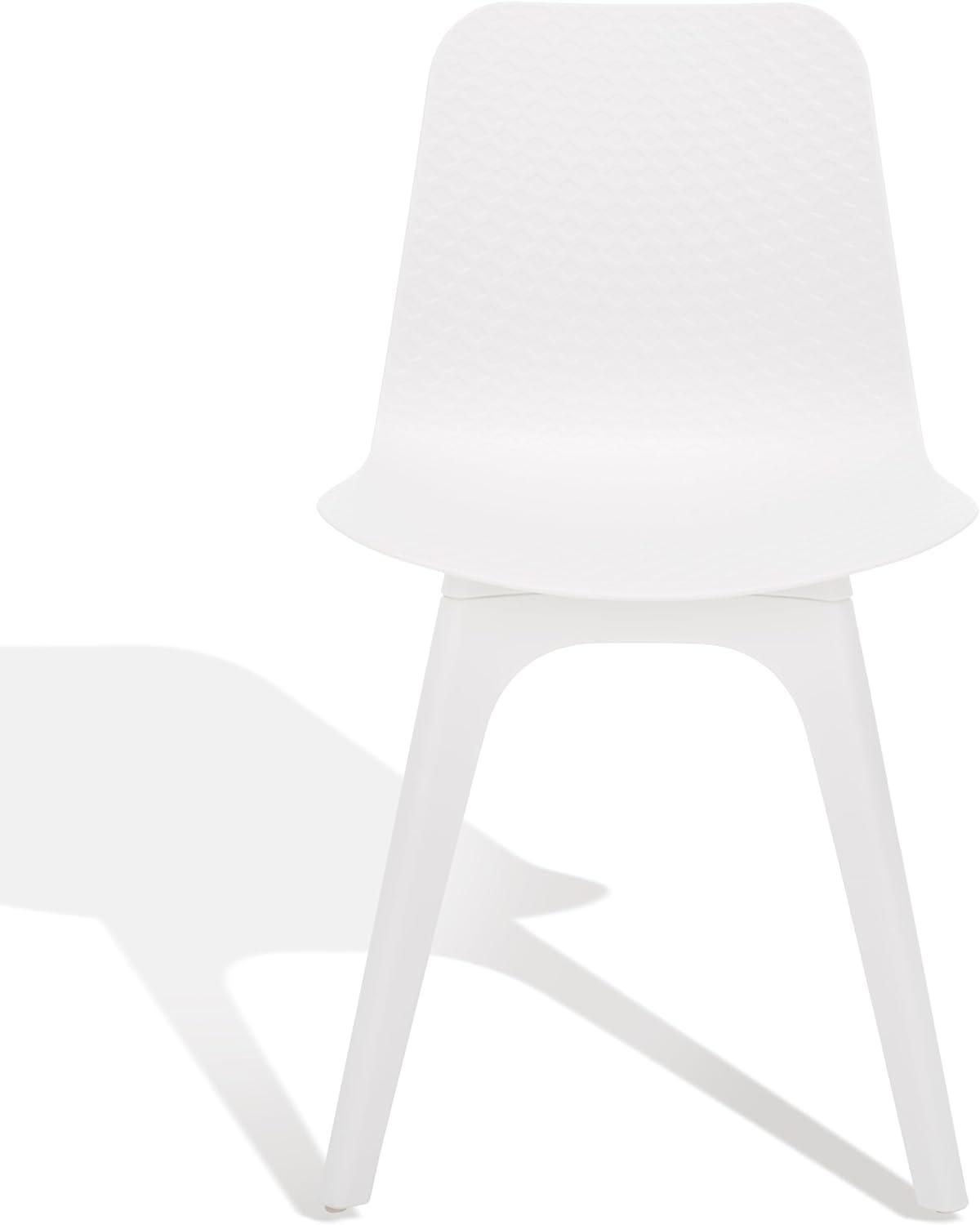 image:imageSAFAVIEH Couture Collection Damiano Retro White Molded Plastic Dining Chair Set of 2White
