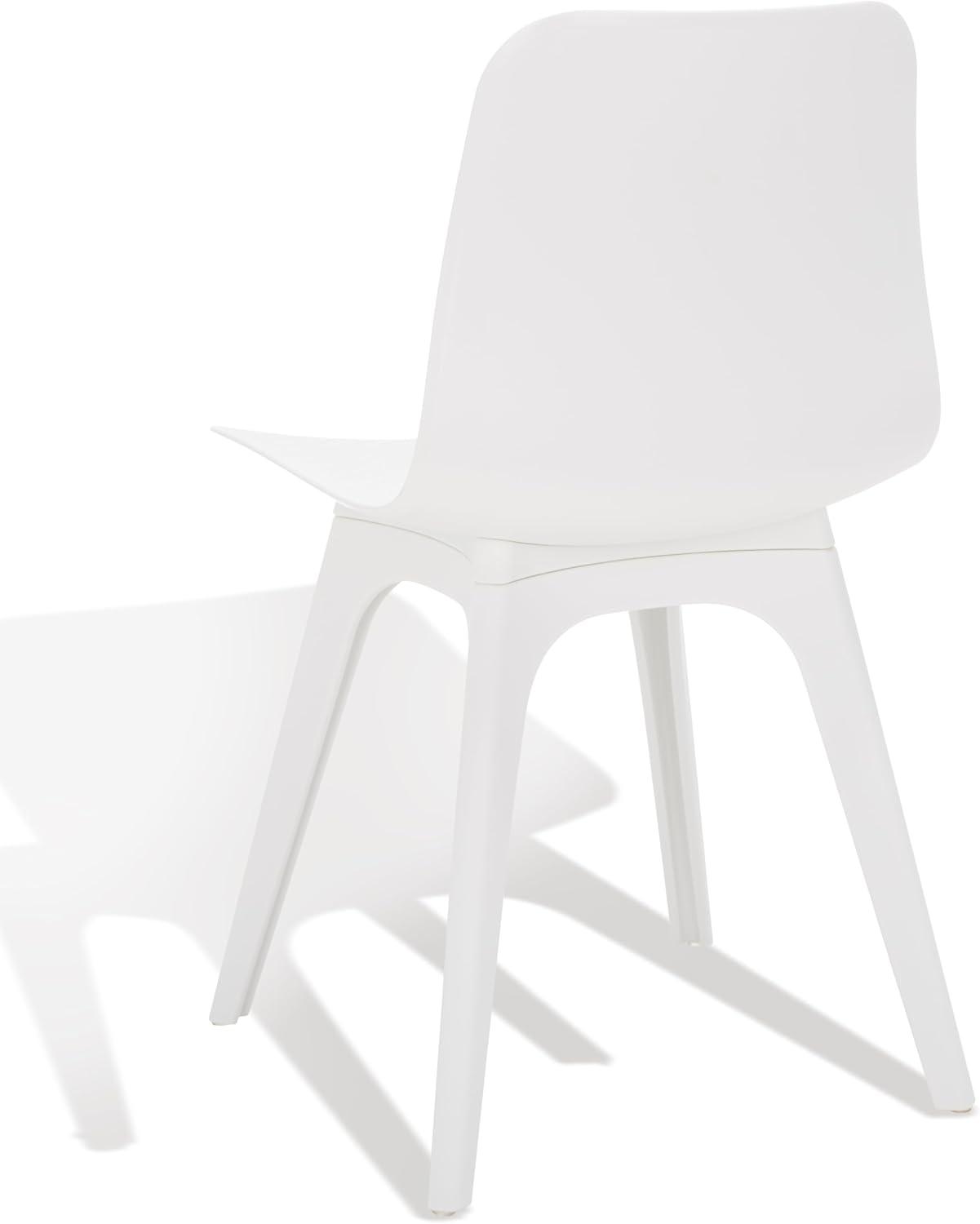 image:imageSAFAVIEH Couture Collection Damiano Retro White Molded Plastic Dining Chair Set of 2White