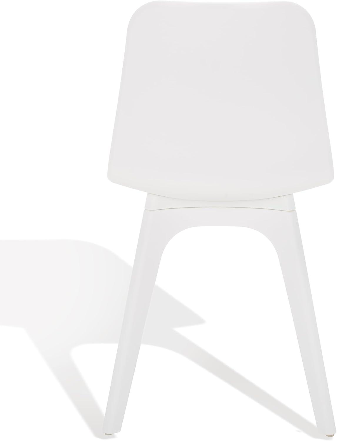 image:imageSAFAVIEH Couture Collection Damiano Retro White Molded Plastic Dining Chair Set of 2White