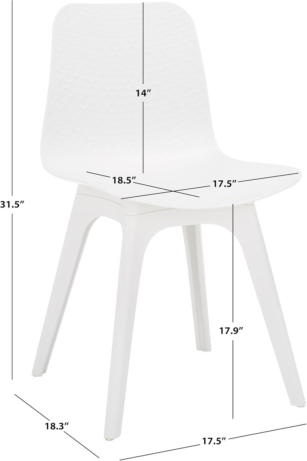 image:imageSAFAVIEH Couture Collection Damiano Retro White Molded Plastic Dining Chair Set of 2White