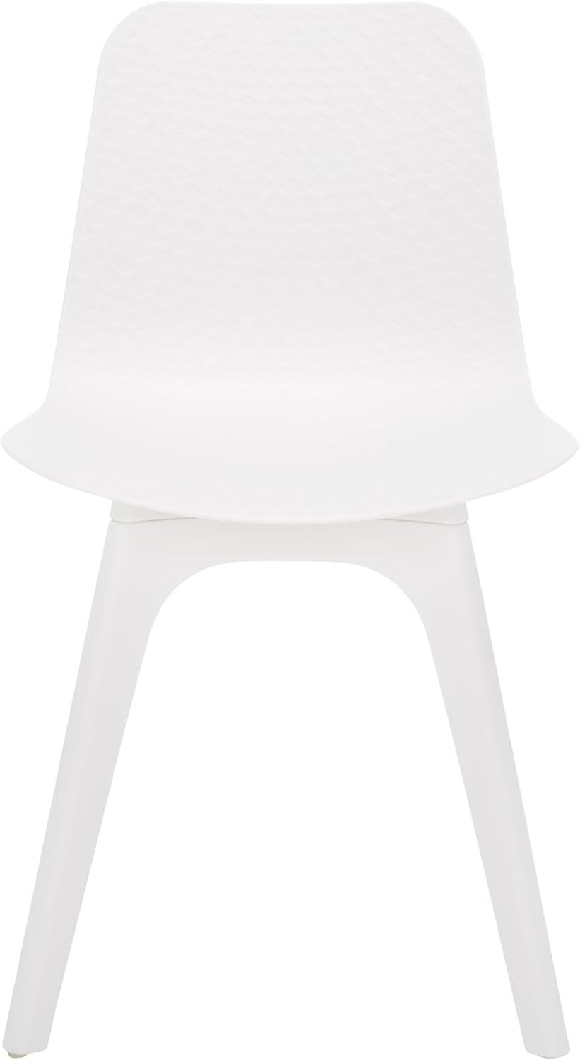 image:imageSAFAVIEH Couture Collection Damiano Retro White Molded Plastic Dining Chair Set of 2White