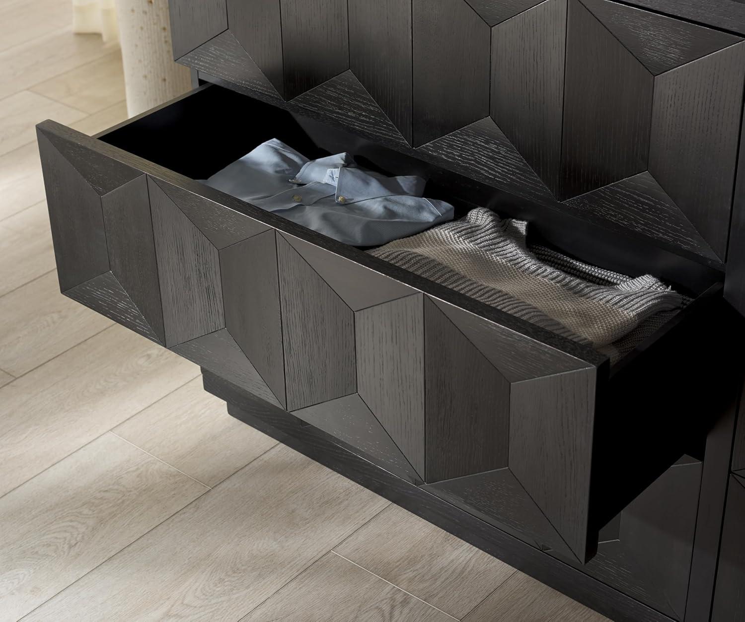 image:imageSAFAVIEH Couture Collection Deziree Natural 6Drawer Dresser Fully AssembledBlack