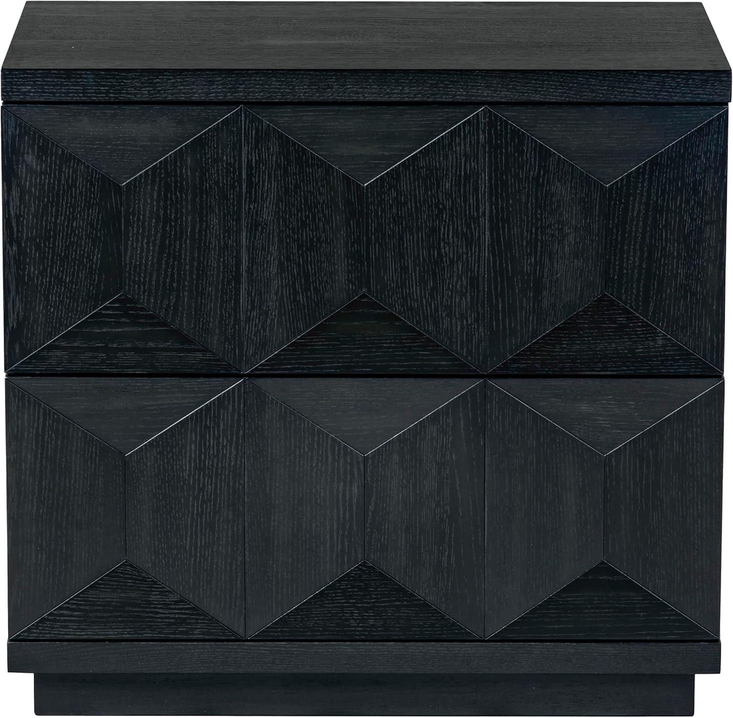image:imageSAFAVIEH Couture Collection Deziree Natural Brown 2Drawer Nightstand Fully AssembledBlack