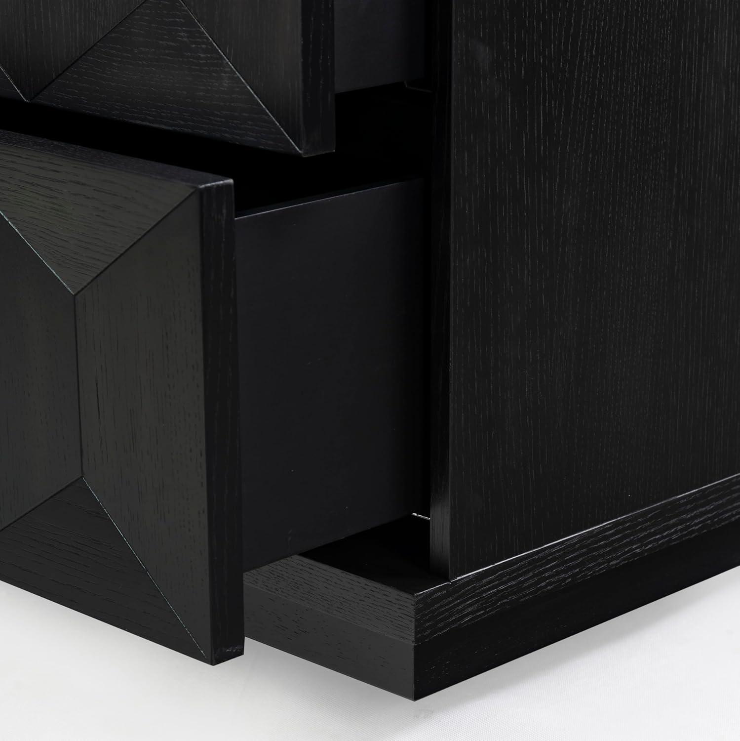 image:imageSAFAVIEH Couture Collection Deziree Natural Brown 2Drawer Nightstand Fully AssembledBlack