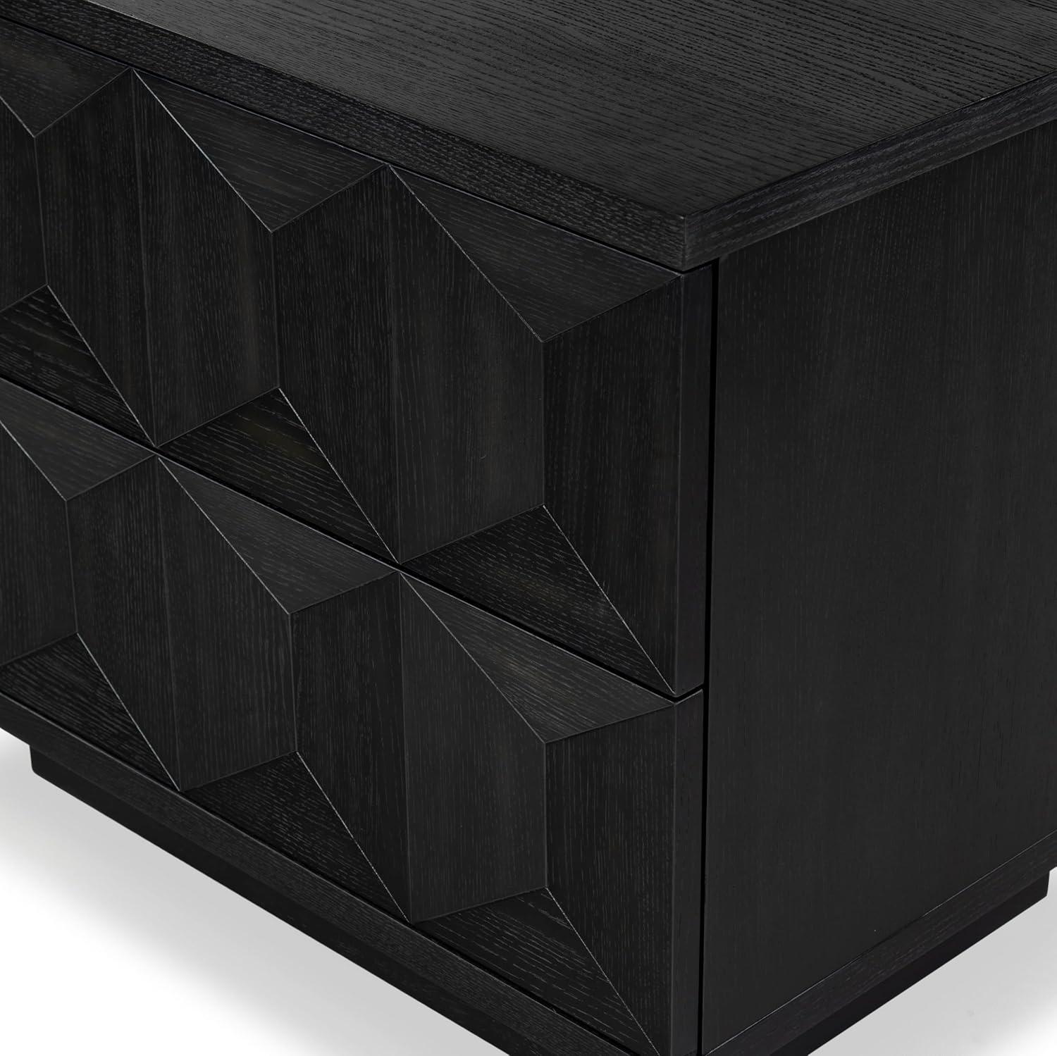 image:imageSAFAVIEH Couture Collection Deziree Natural Brown 2Drawer Nightstand Fully AssembledBlack