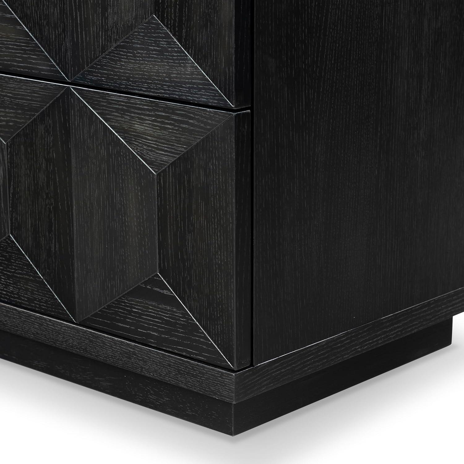 image:imageSAFAVIEH Couture Collection Deziree Natural Brown 2Drawer Nightstand Fully AssembledBlack