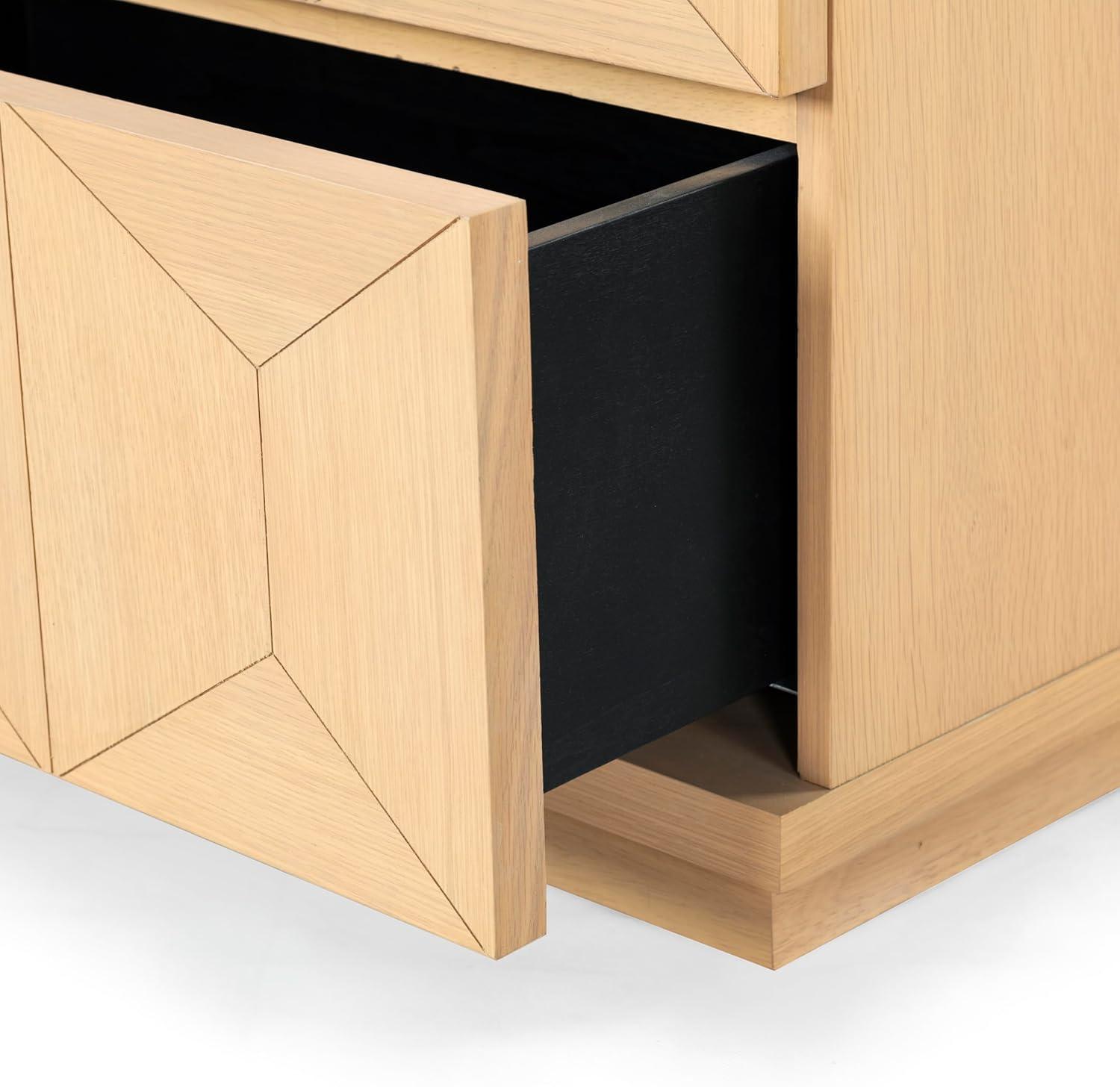 image:imageSAFAVIEH Couture Collection Deziree Natural Brown 2Drawer Nightstand Fully AssembledNatural