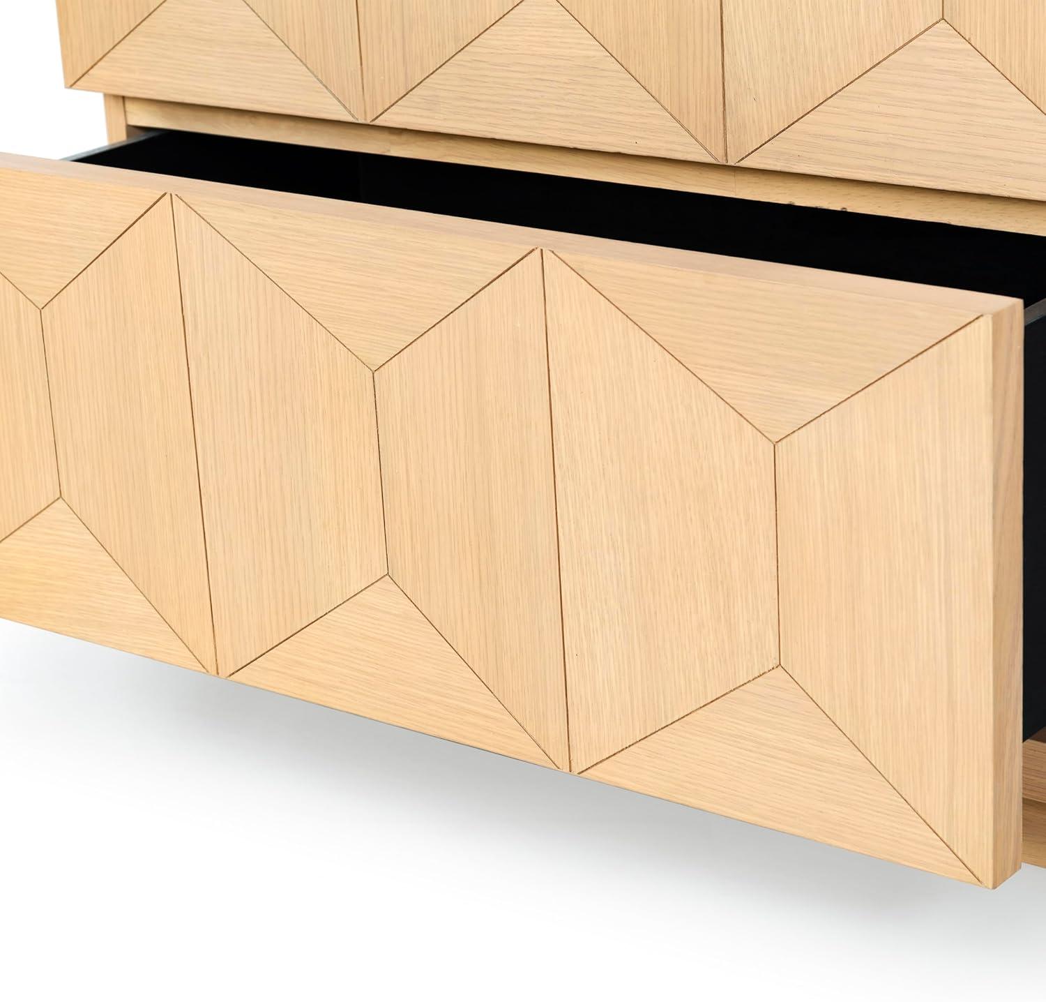 image:imageSAFAVIEH Couture Collection Deziree Natural Brown 2Drawer Nightstand Fully AssembledNatural