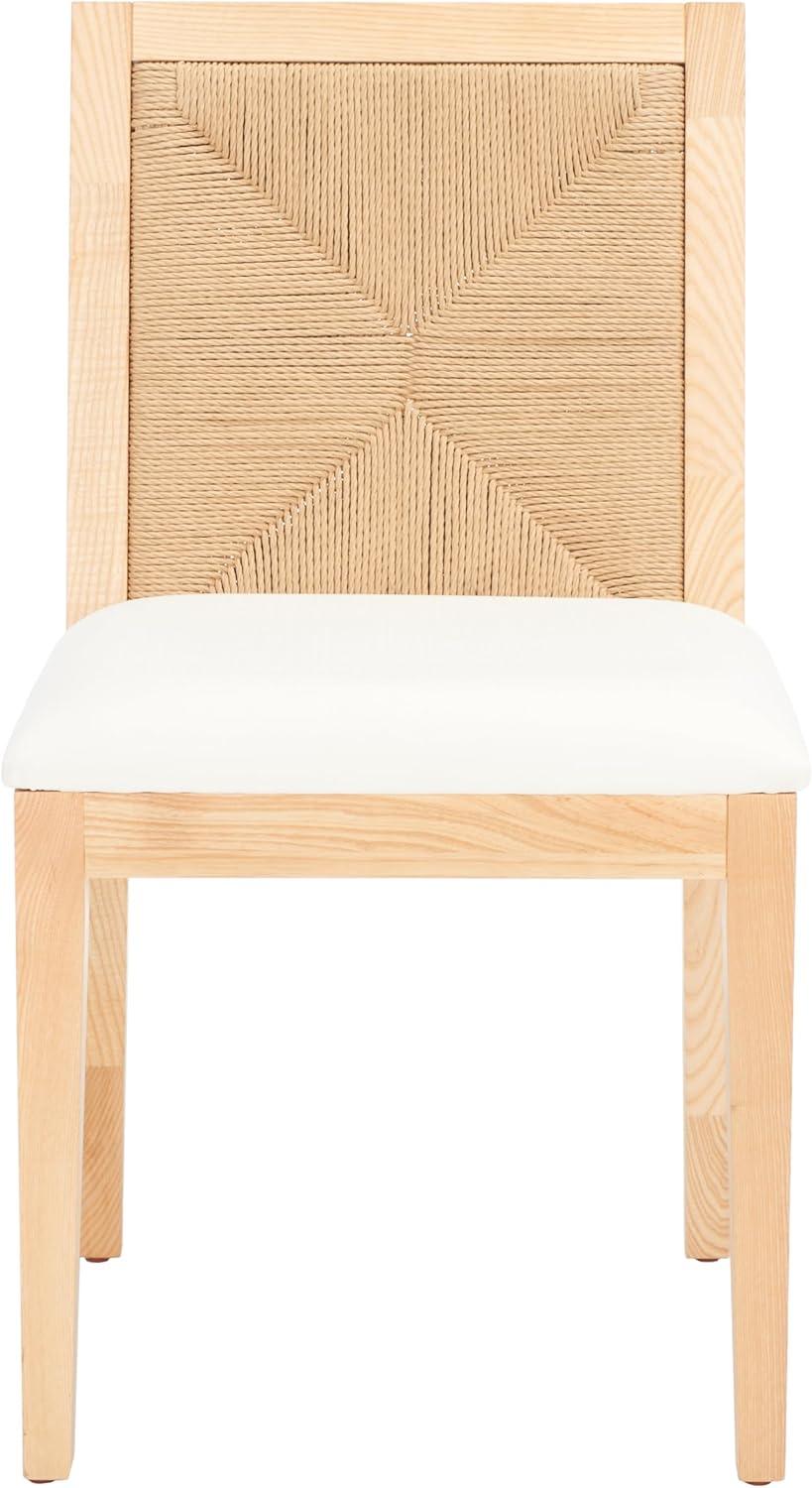 image:imageSAFAVIEH Couture Collection Emilio WalnutNatural Solid Wood Woven Dining Chair Set of 2 Fully AssembledNatural