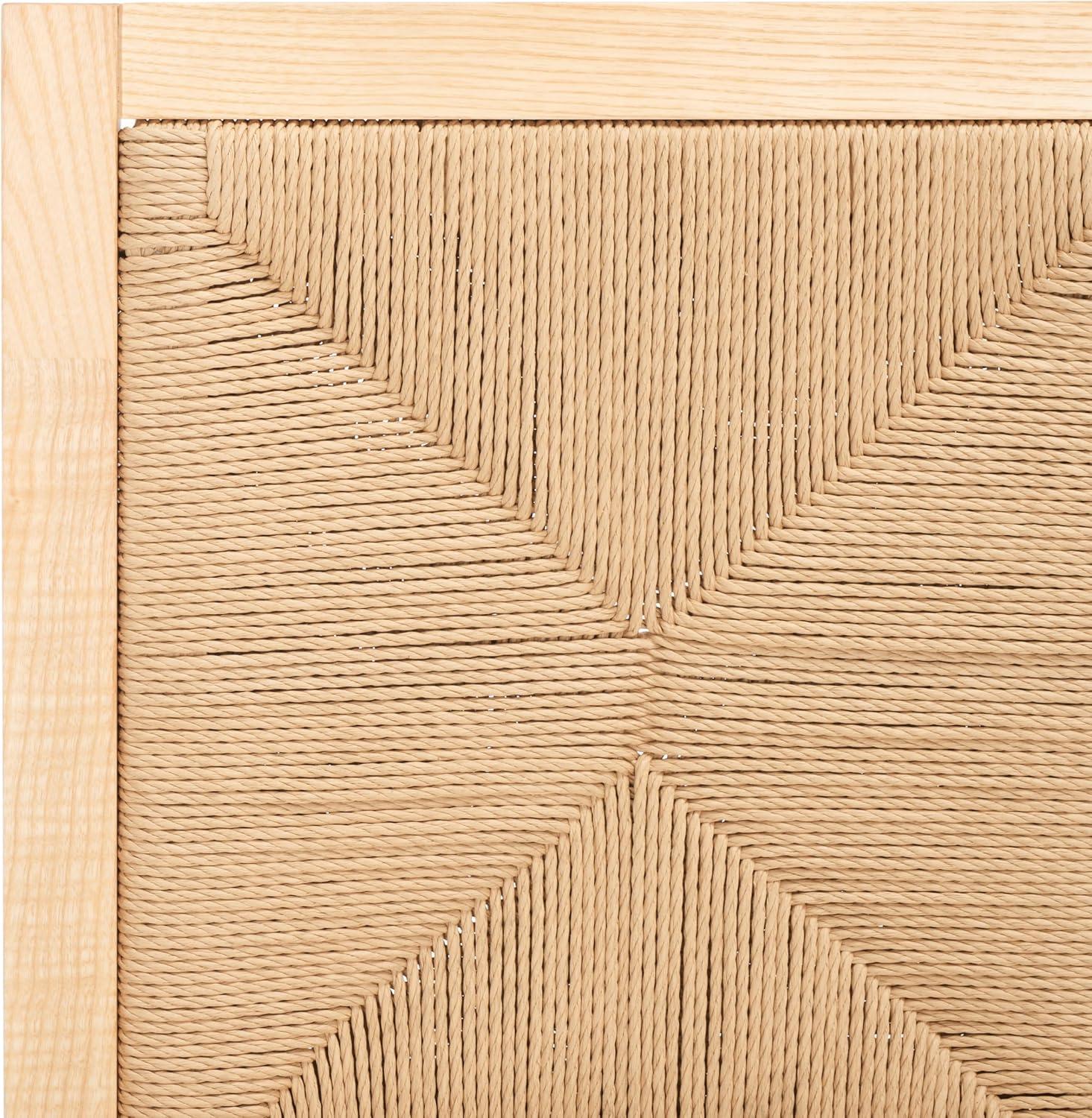 image:imageSAFAVIEH Couture Collection Emilio WalnutNatural Solid Wood Woven Dining Chair Set of 2 Fully AssembledNatural