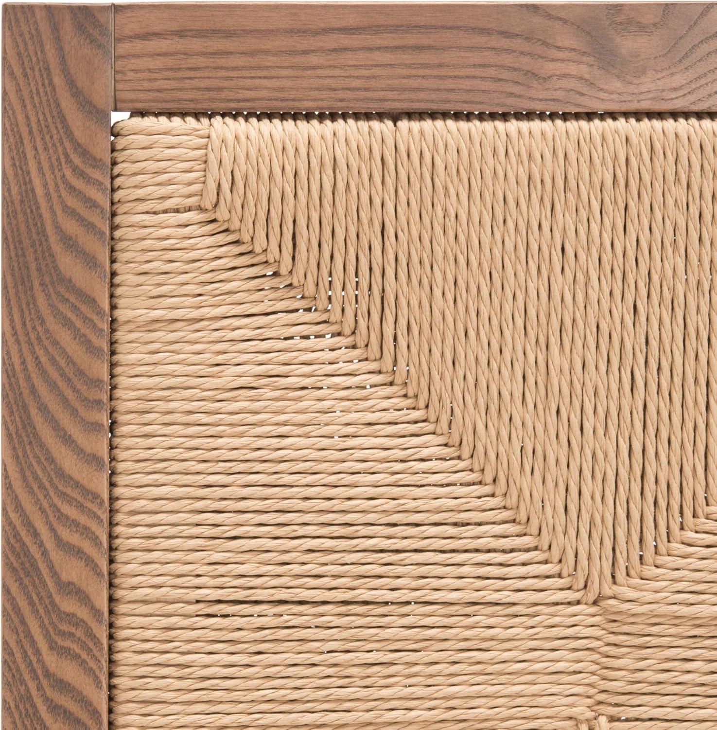 image:imageSAFAVIEH Couture Collection Emilio WalnutNatural Solid Wood Woven Dining Chair Set of 2 Fully AssembledWalnutNatural