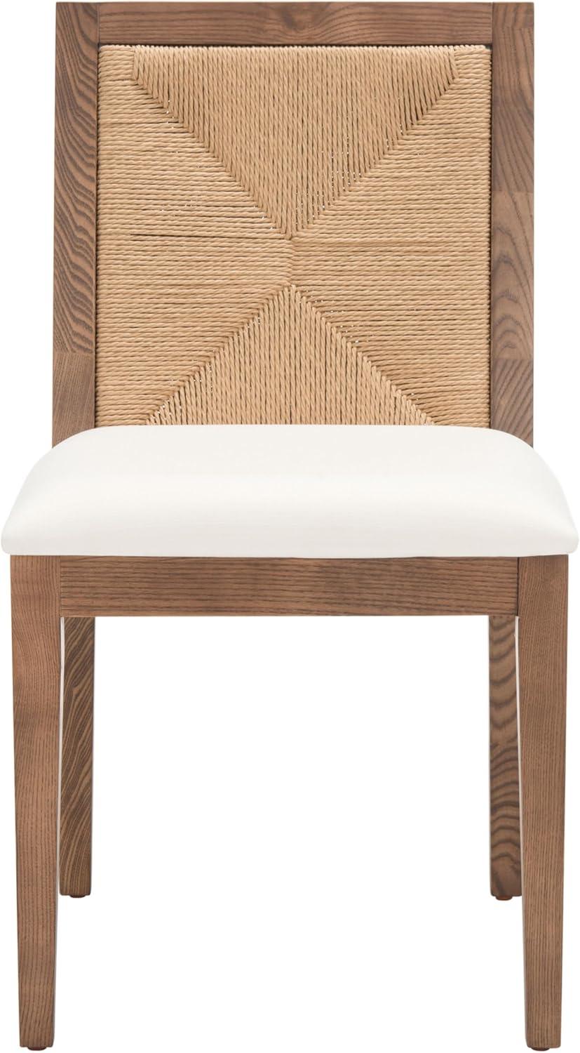 image:imageSAFAVIEH Couture Collection Emilio WalnutNatural Solid Wood Woven Dining Chair Set of 2 Fully AssembledWalnutNatural