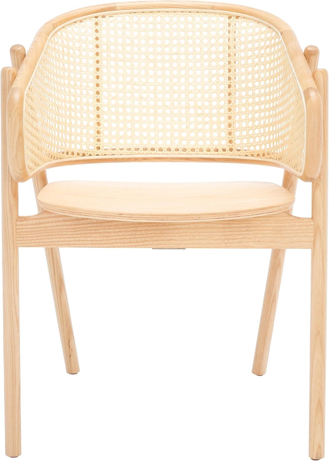 image:imageSAFAVIEH Couture Collection Emmy Tropical Coastal Natural Rattan Back Dining ChairNatural