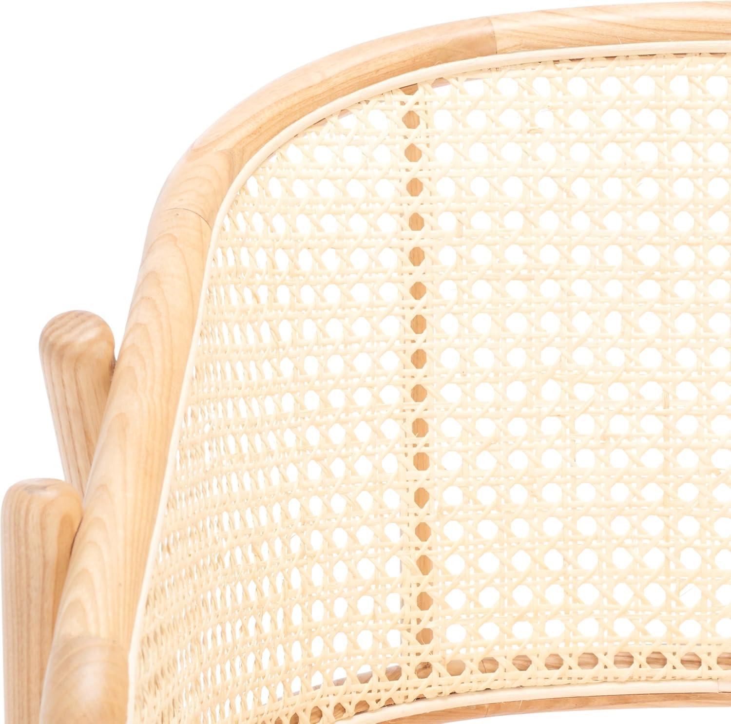 image:imageSAFAVIEH Couture Collection Emmy Tropical Coastal Natural Rattan Back Dining ChairNatural