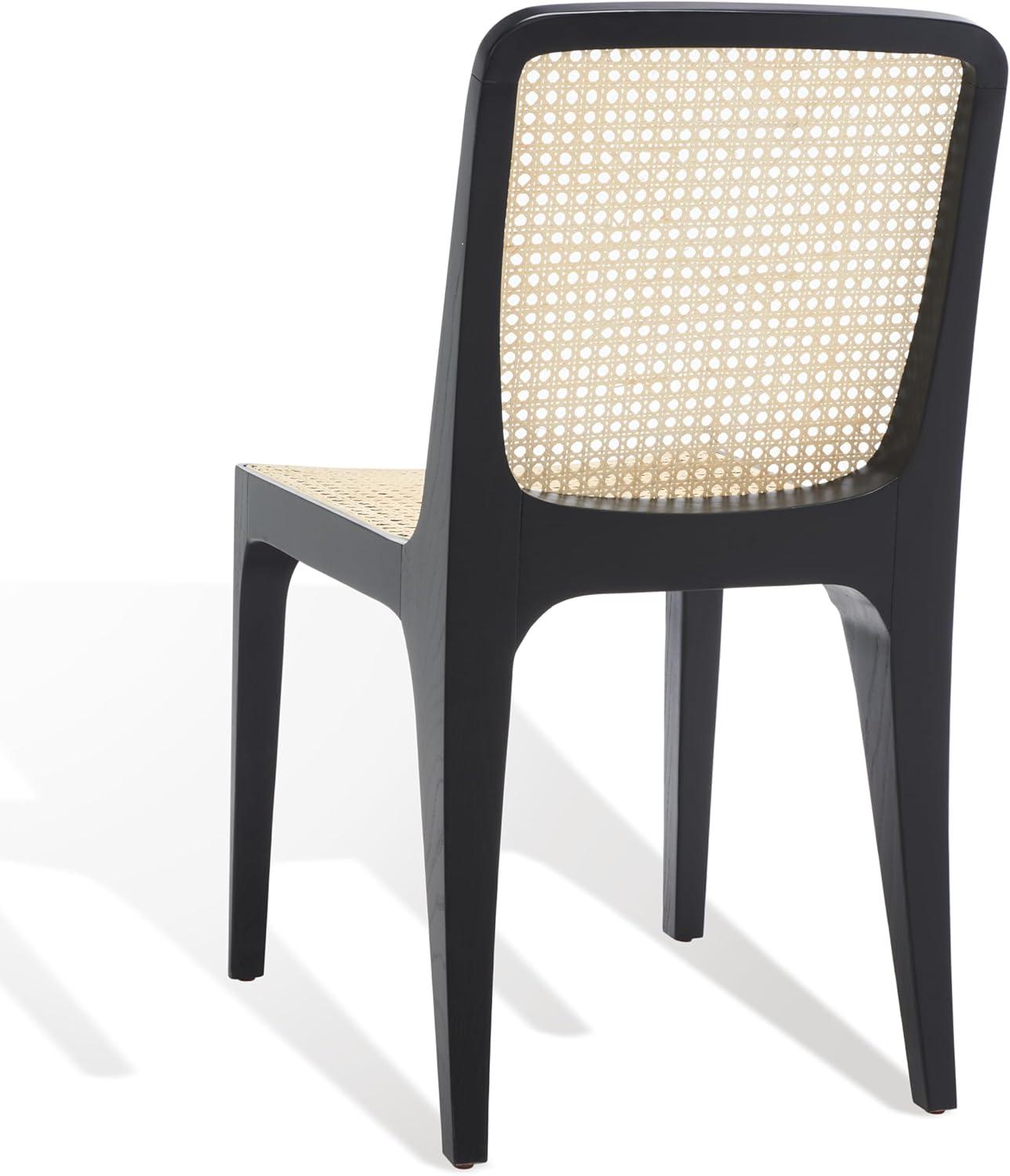 image:imageSAFAVIEH Couture Collection Frank Tropical Coastal BlackNatural Rattan Dining Chair Set of 2BlackNatural