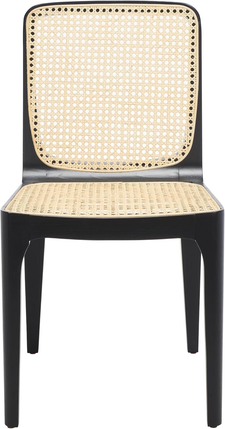 image:imageSAFAVIEH Couture Collection Frank Tropical Coastal BlackNatural Rattan Dining Chair Set of 2BlackNatural