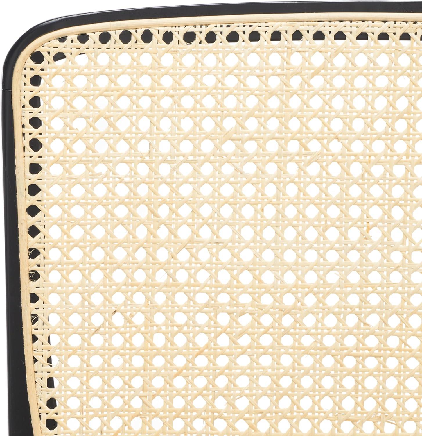 image:imageSAFAVIEH Couture Collection Frank Tropical Coastal BlackNatural Rattan Dining Chair Set of 2BlackNatural