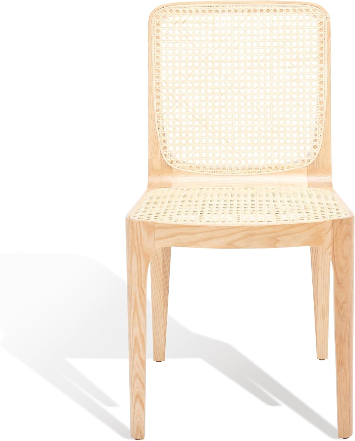 image:imageSAFAVIEH Couture Collection Frank Tropical Coastal BlackNatural Rattan Dining Chair Set of 2Natural