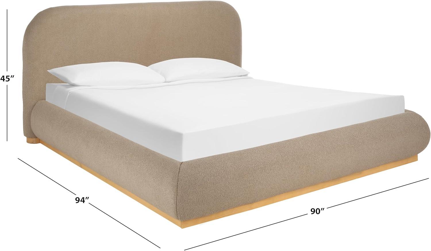 image:imageSAFAVIEH Couture Collection Jennabryanna Light BrownNatural Boucle King Size BedLight BrownNatural