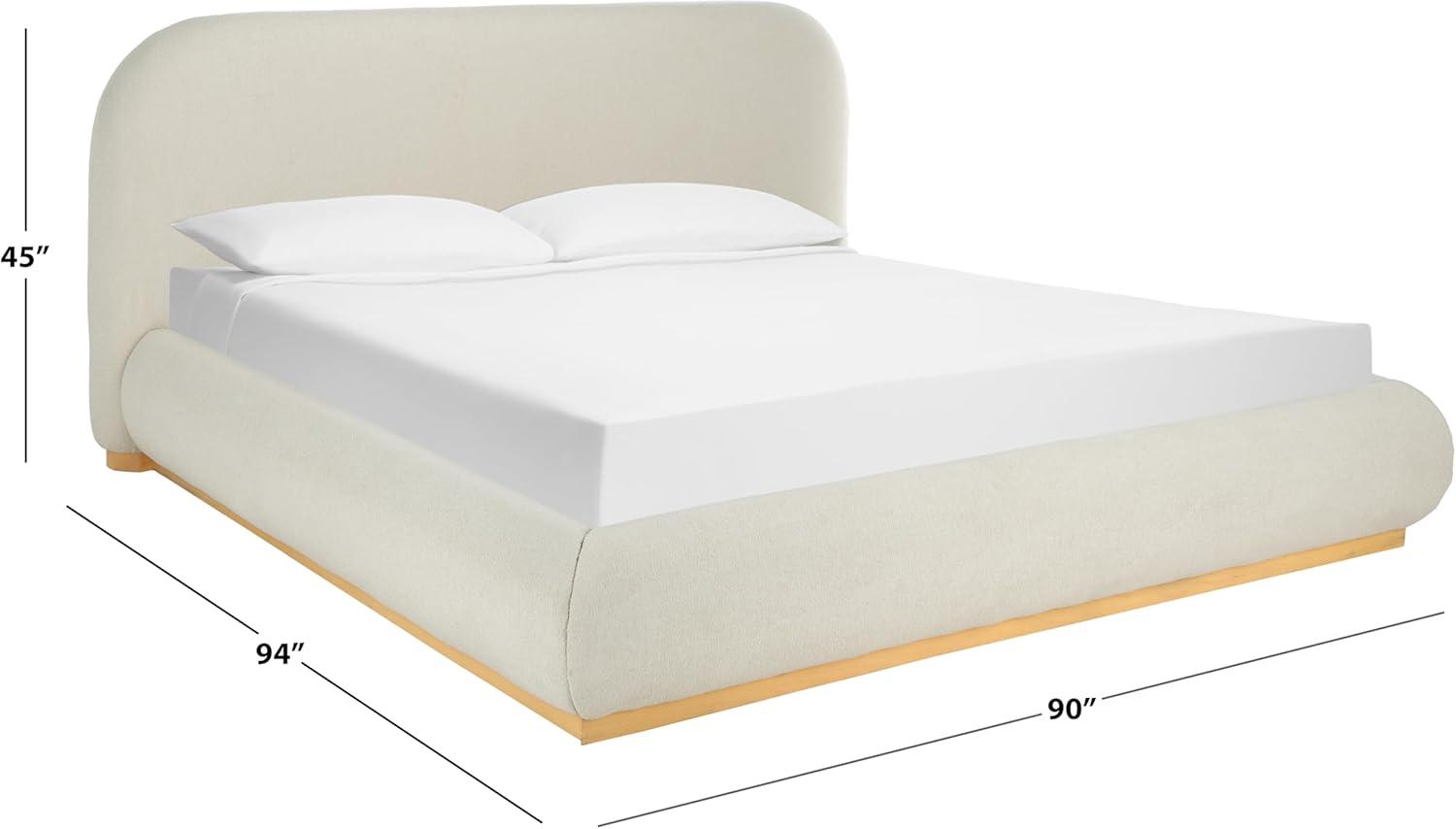 image:imageSAFAVIEH Couture Collection Jennabryanna Light BrownNatural Boucle King Size BedTanNatural