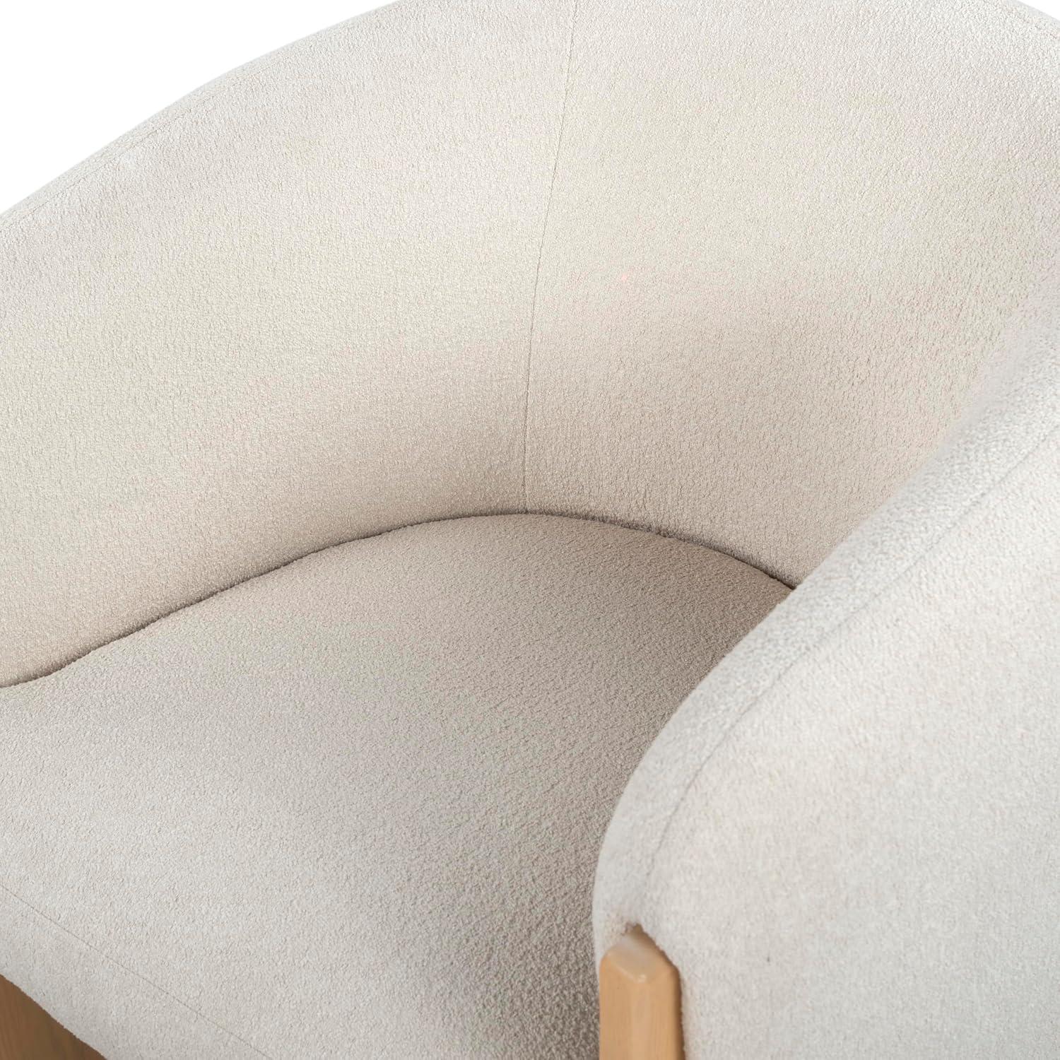 image:imageSAFAVIEH Couture Collection Lauricella Tan BoucleNatural Dining Chair Fully AssembledTanNatural