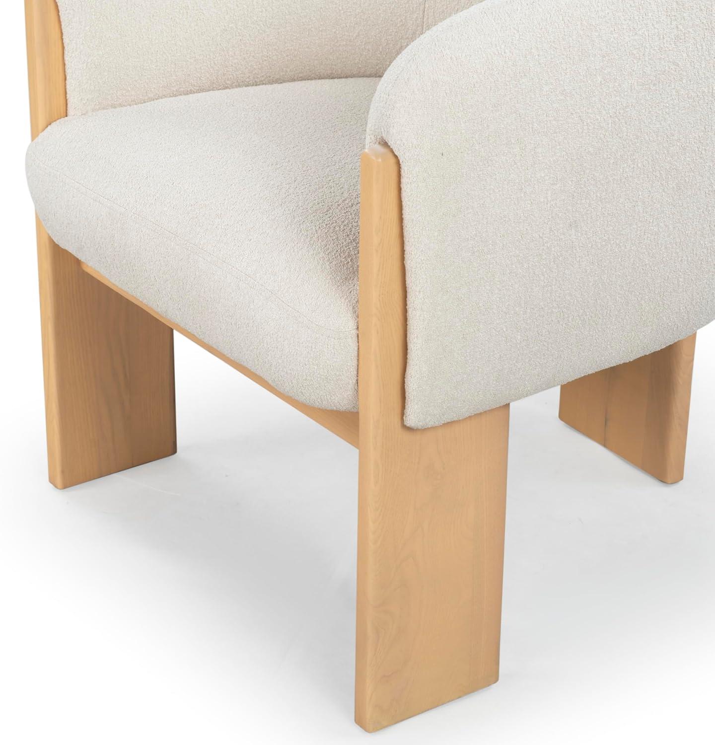 image:imageSAFAVIEH Couture Collection Lauricella Tan BoucleNatural Dining Chair Fully AssembledTanNatural