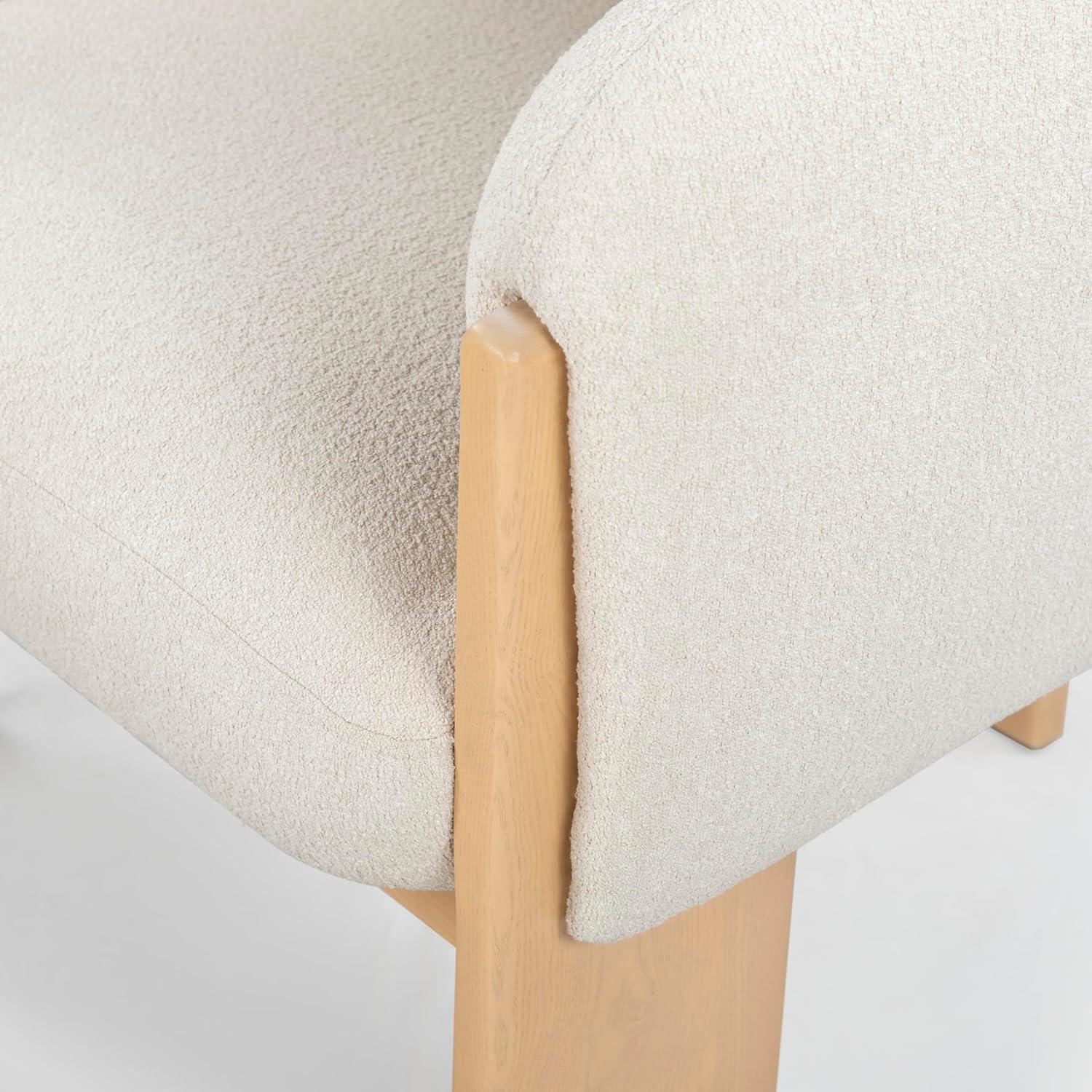 image:imageSAFAVIEH Couture Collection Lauricella Tan BoucleNatural Dining Chair Fully AssembledTanNatural