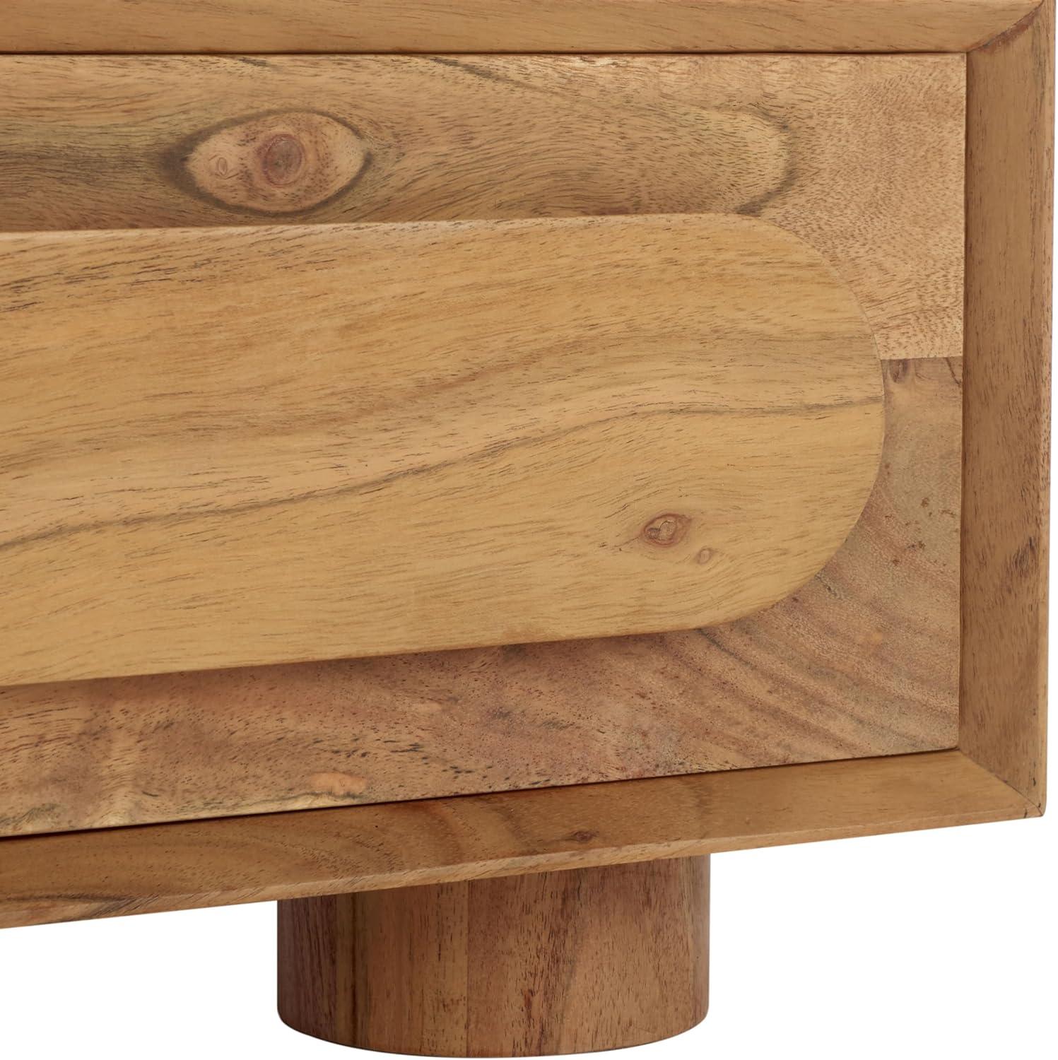 image:imageSAFAVIEH Couture Collection Lesliette Natural Brown 3Drawer Solid Wood Nightstand Fully Assembled