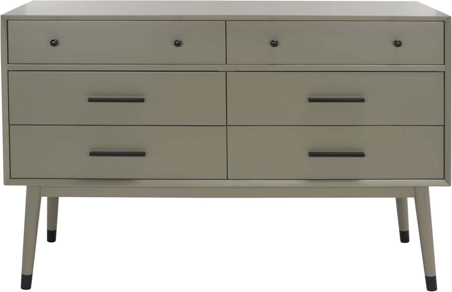 image:imageSAFAVIEH Couture Collection Madden Retro Dark Grey amp Black 6Drawer DresserDark GreyBlack