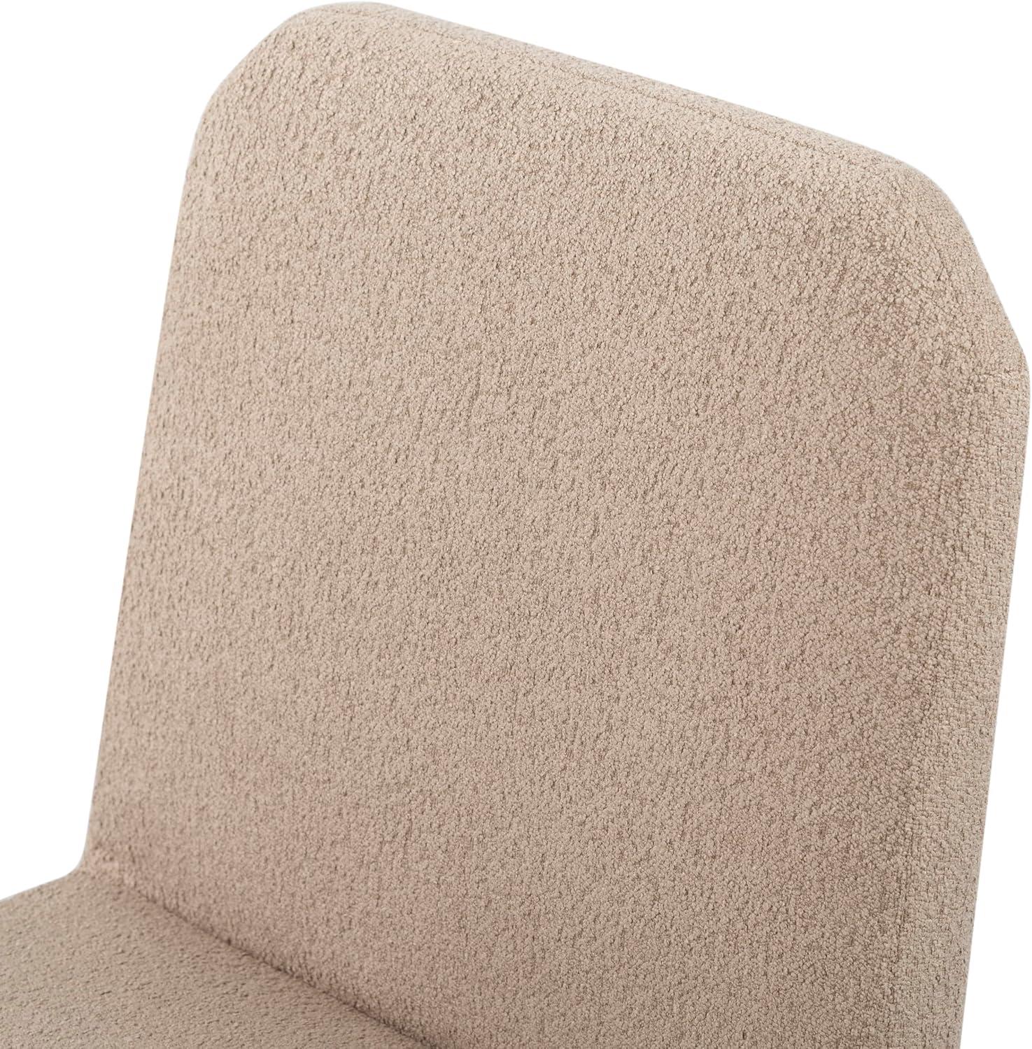 image:imageSAFAVIEH Couture Collection Maricelle White BoucleBlack Dining Chair Set of 2 Fully AssembledLight Brown