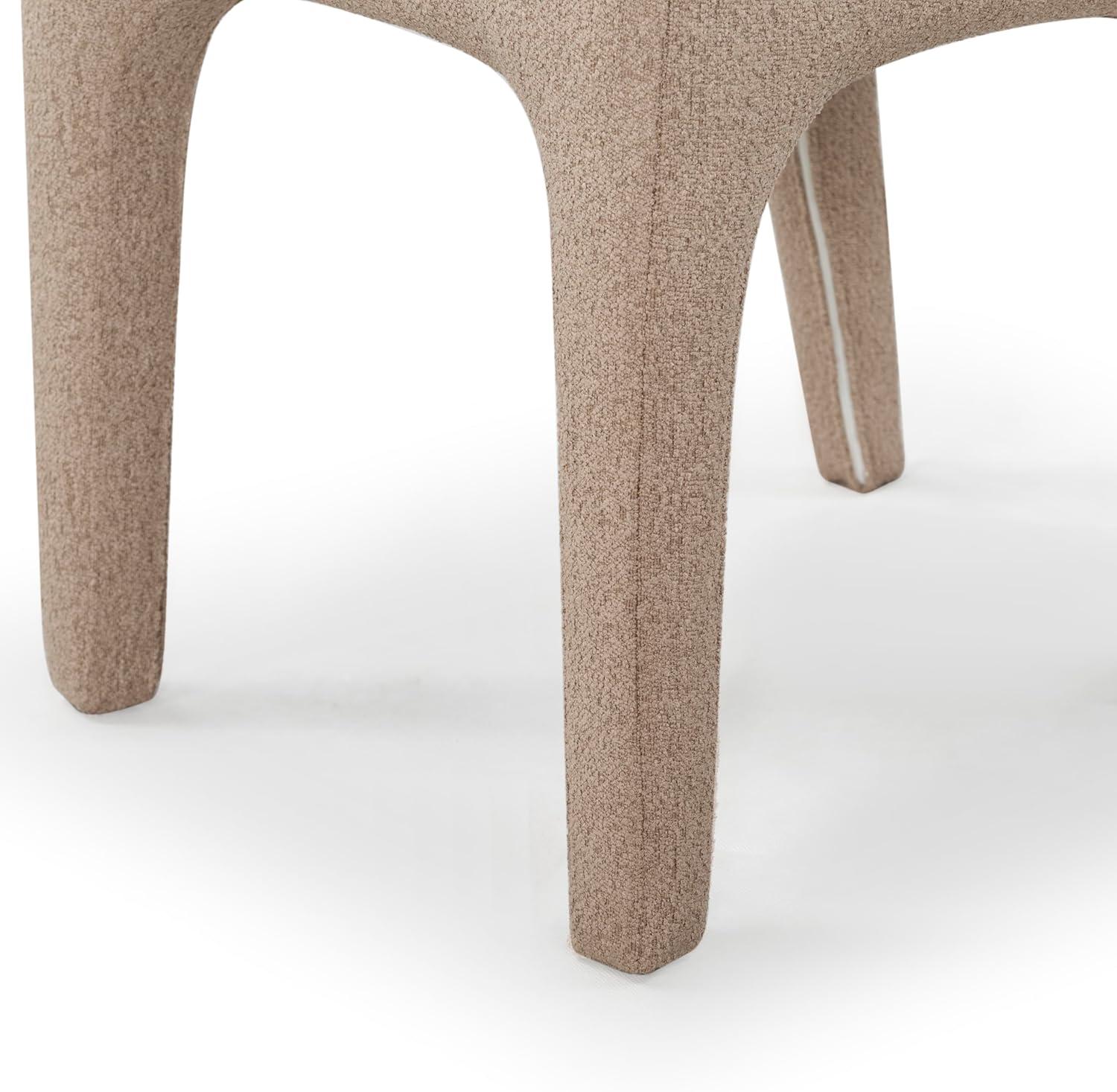 image:imageSAFAVIEH Couture Collection Maricelle White BoucleBlack Dining Chair Set of 2 Fully AssembledLight Brown