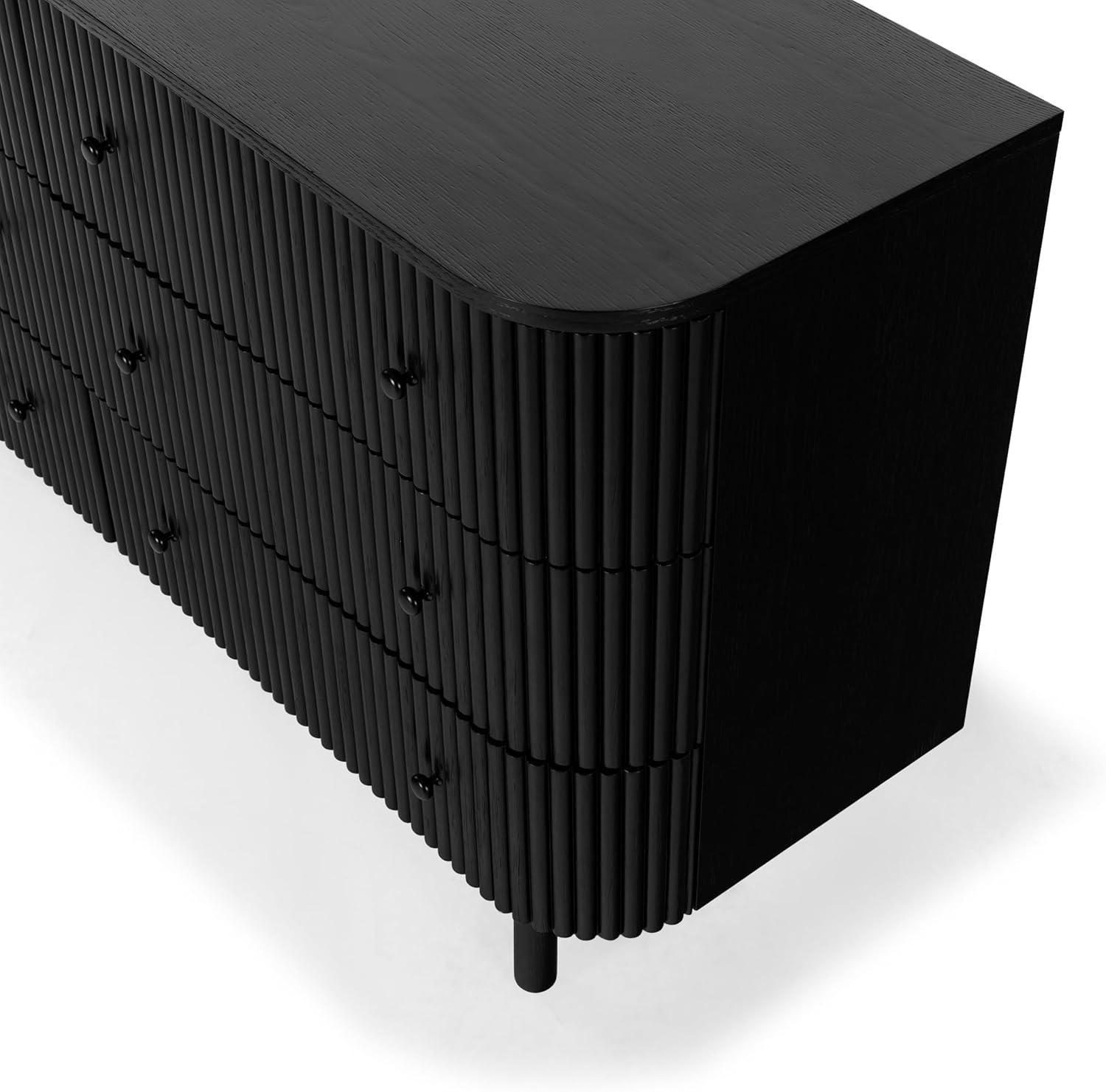 image:imageSAFAVIEH Couture Collection Shelbie Black 6Drawer Reeded DresserBlackBlack