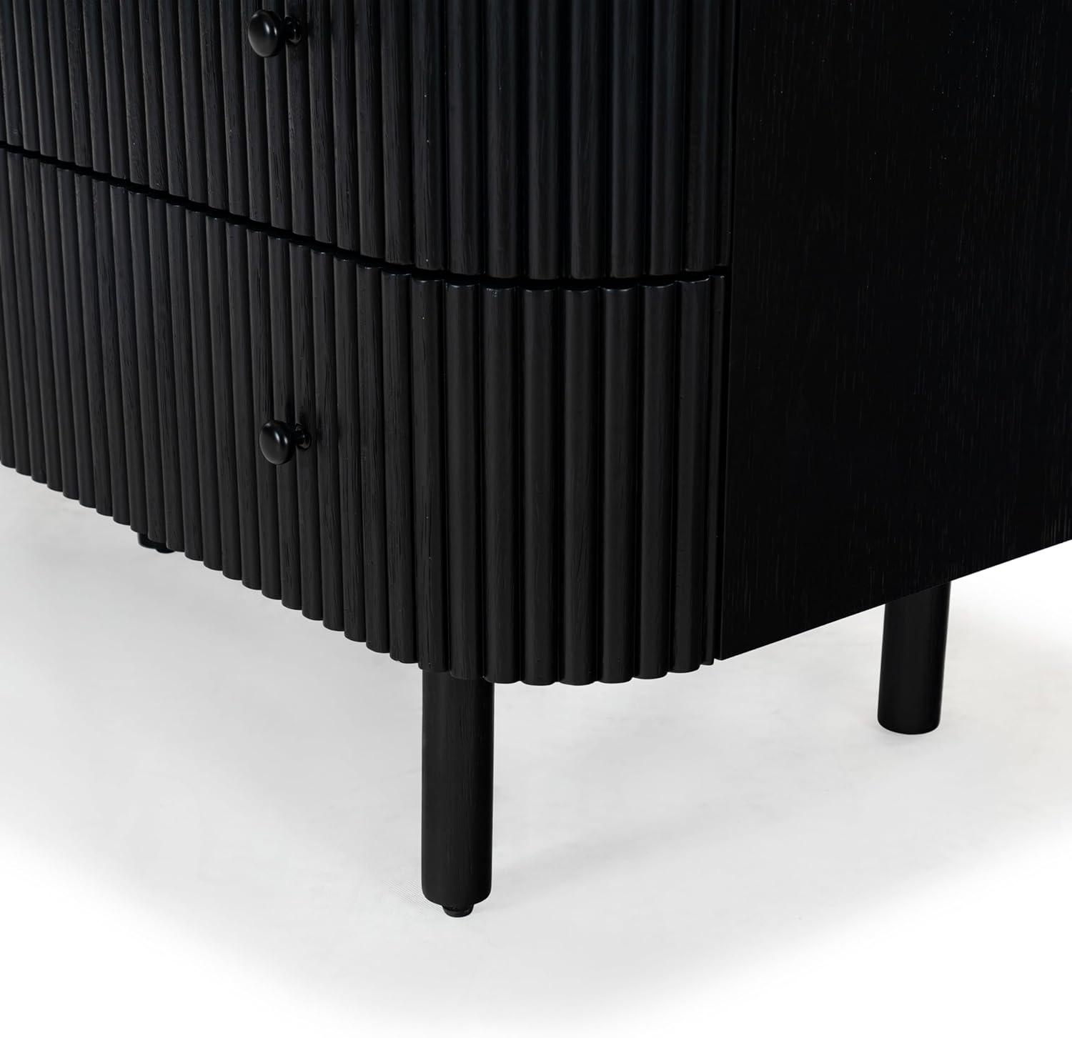 image:imageSAFAVIEH Couture Collection Shelbie Black 6Drawer Reeded DresserBlackBlack